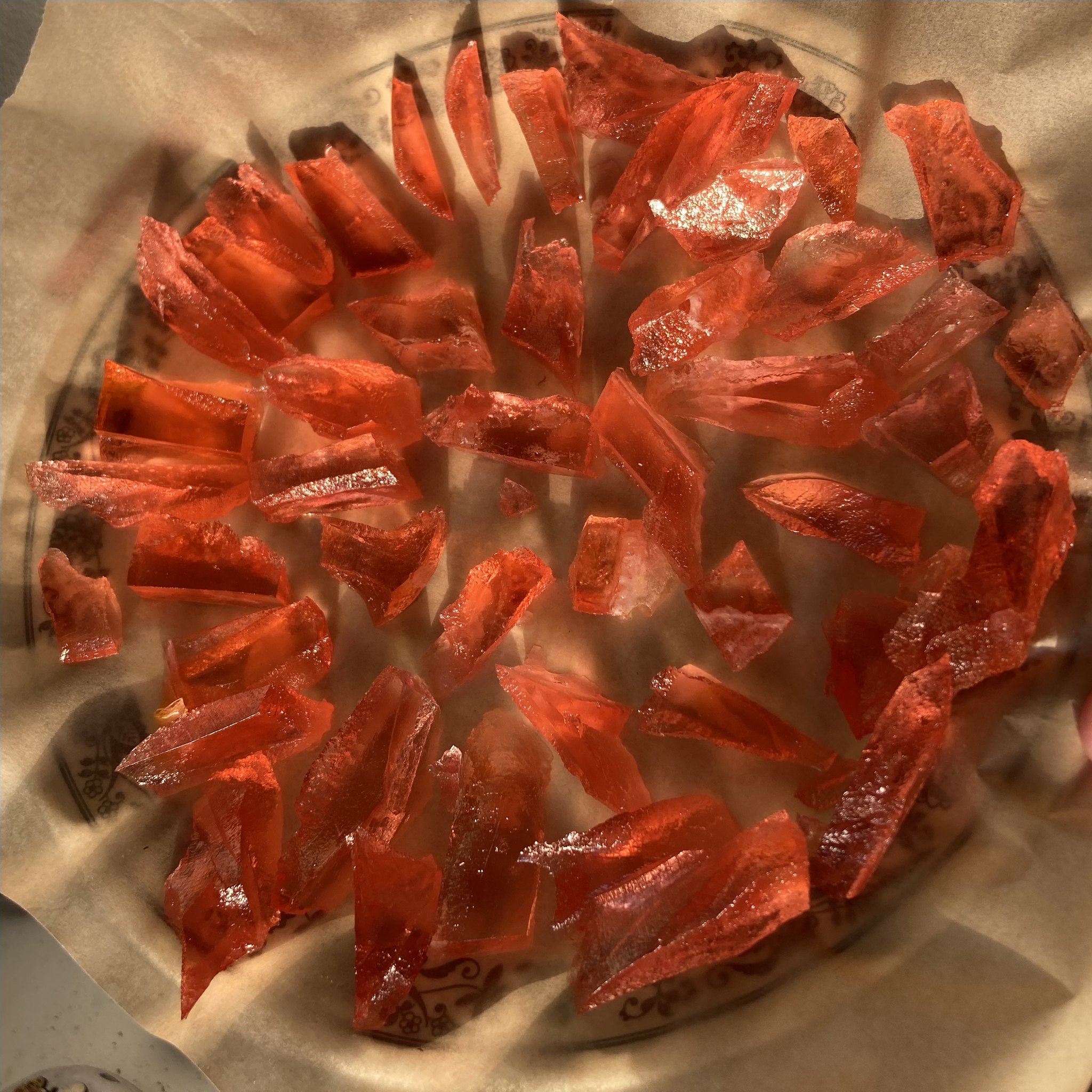 Red crystal-looking shards