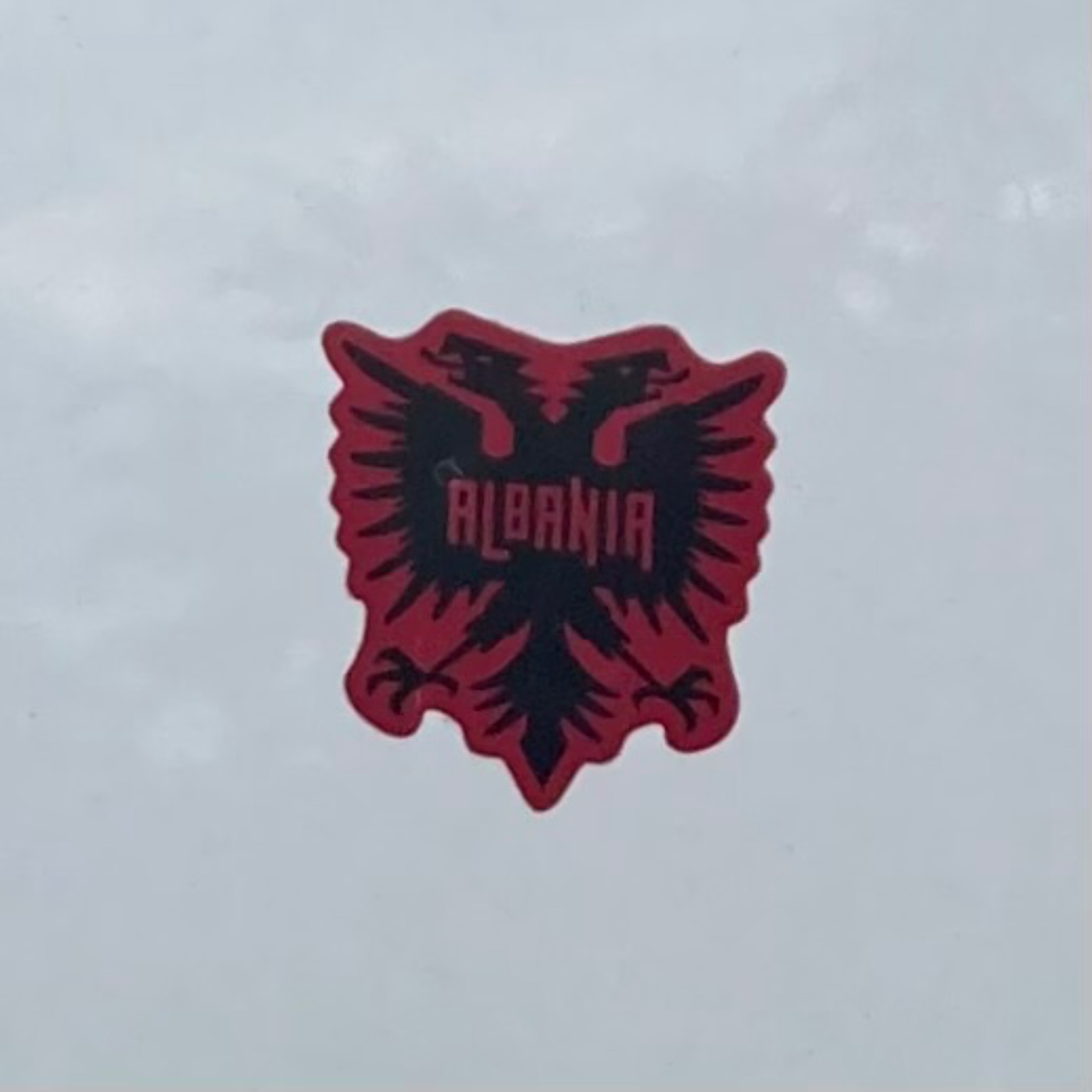 Closeup of Albania sticker