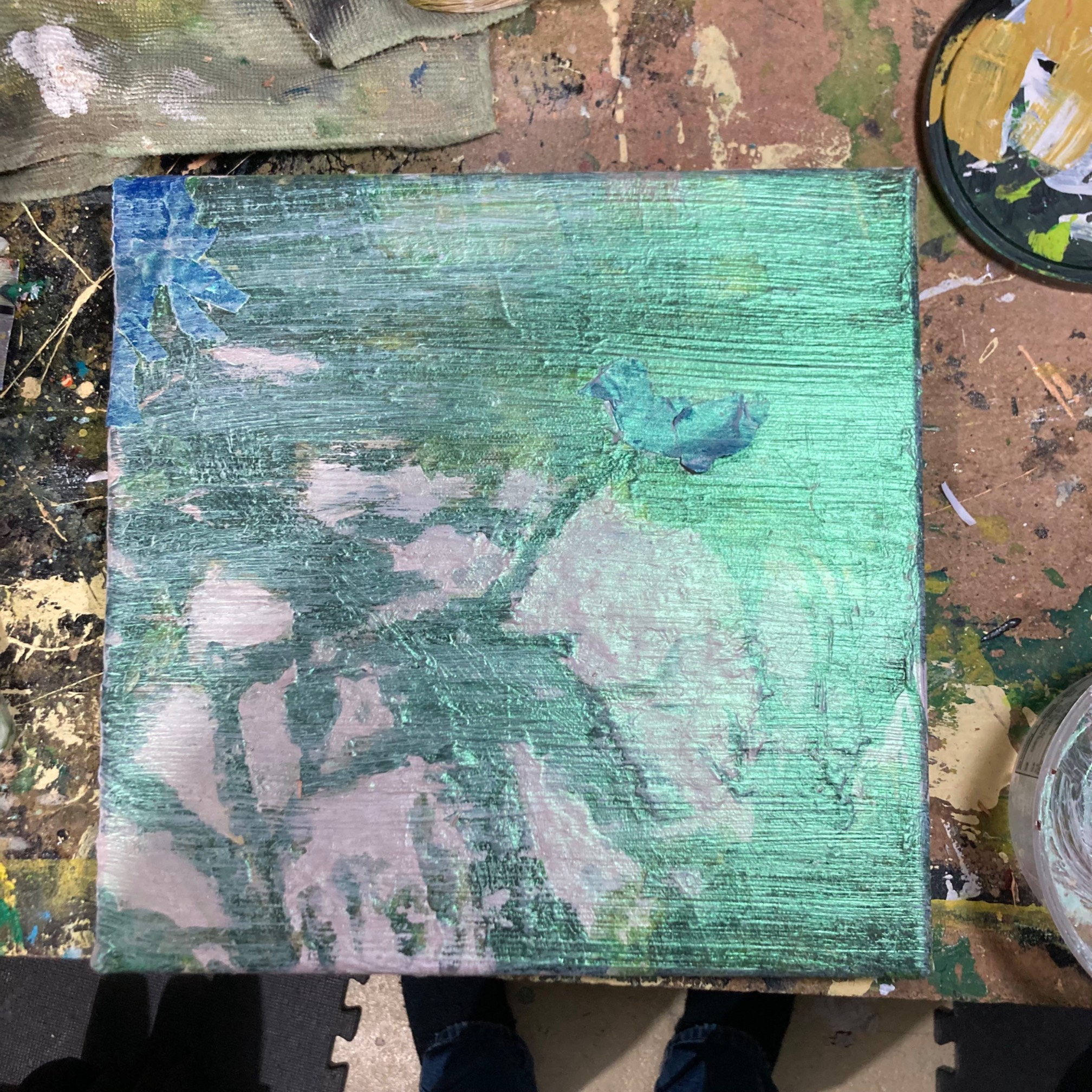 The guy and I painted today. He’s carefully painted his first layer in whereas I’ve essentially restarted twice.