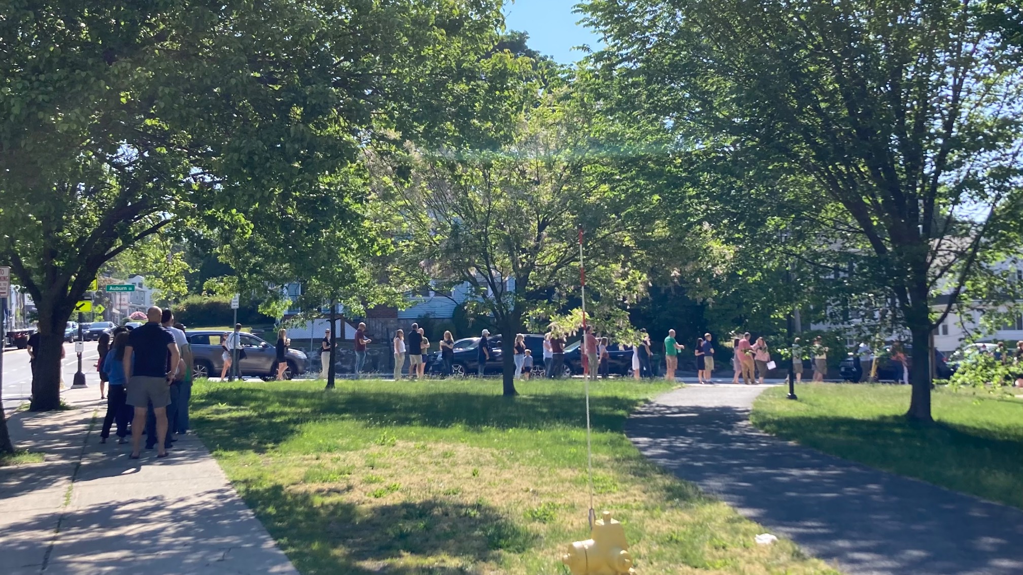 There is a Real Line for this elementary school concert.