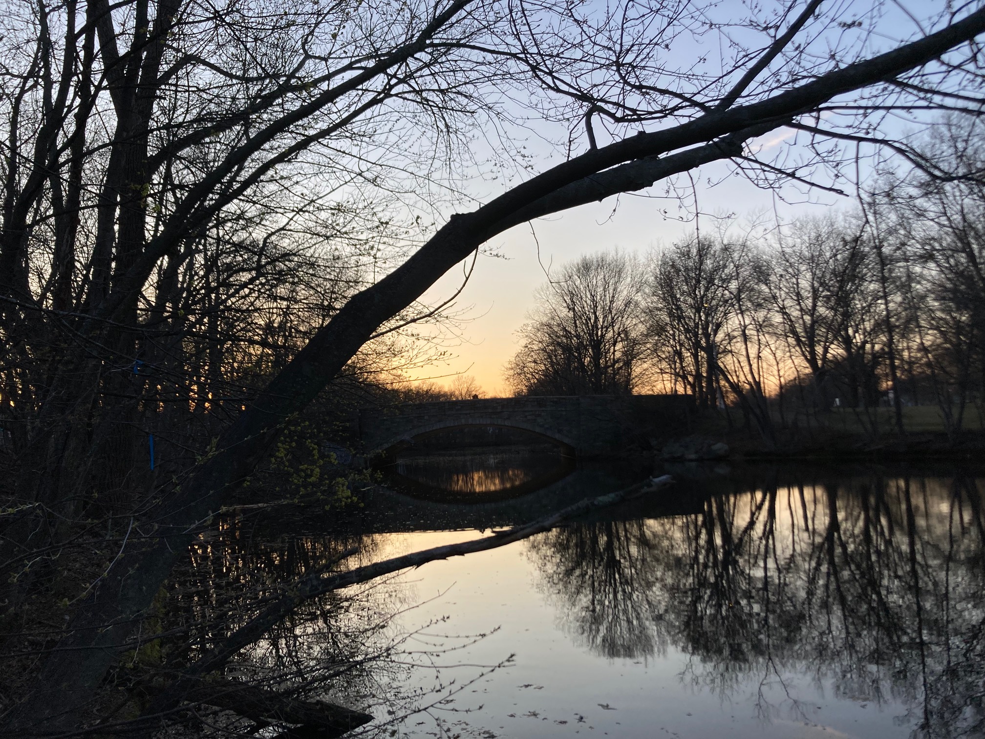 Bridge and river at sunset