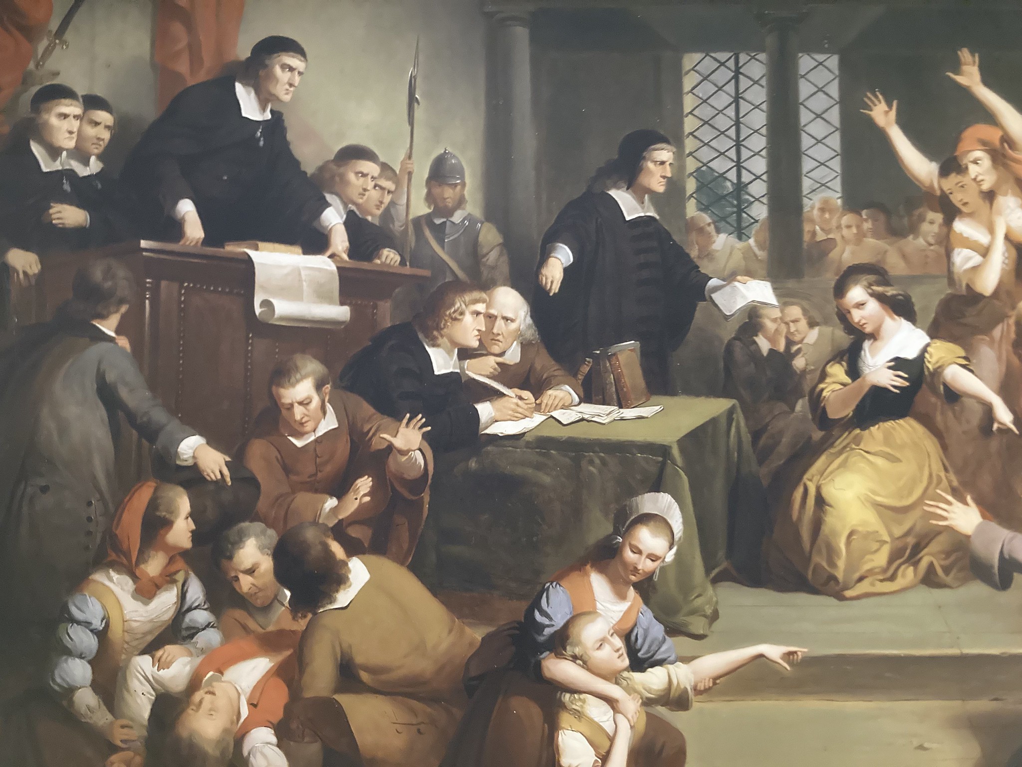 Painting of a Salem witch trial