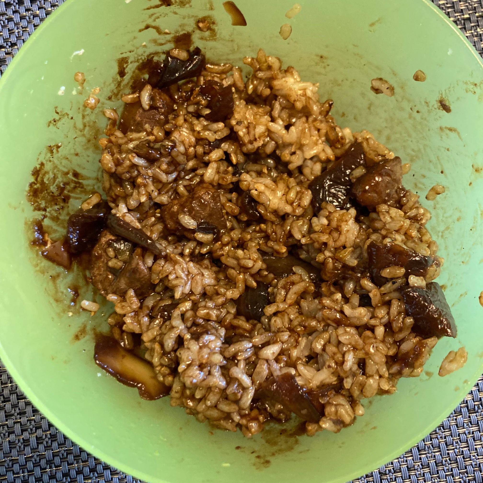 For second lunch: chajang rice! It’s brown and good.Making new rice at the beginning of the 