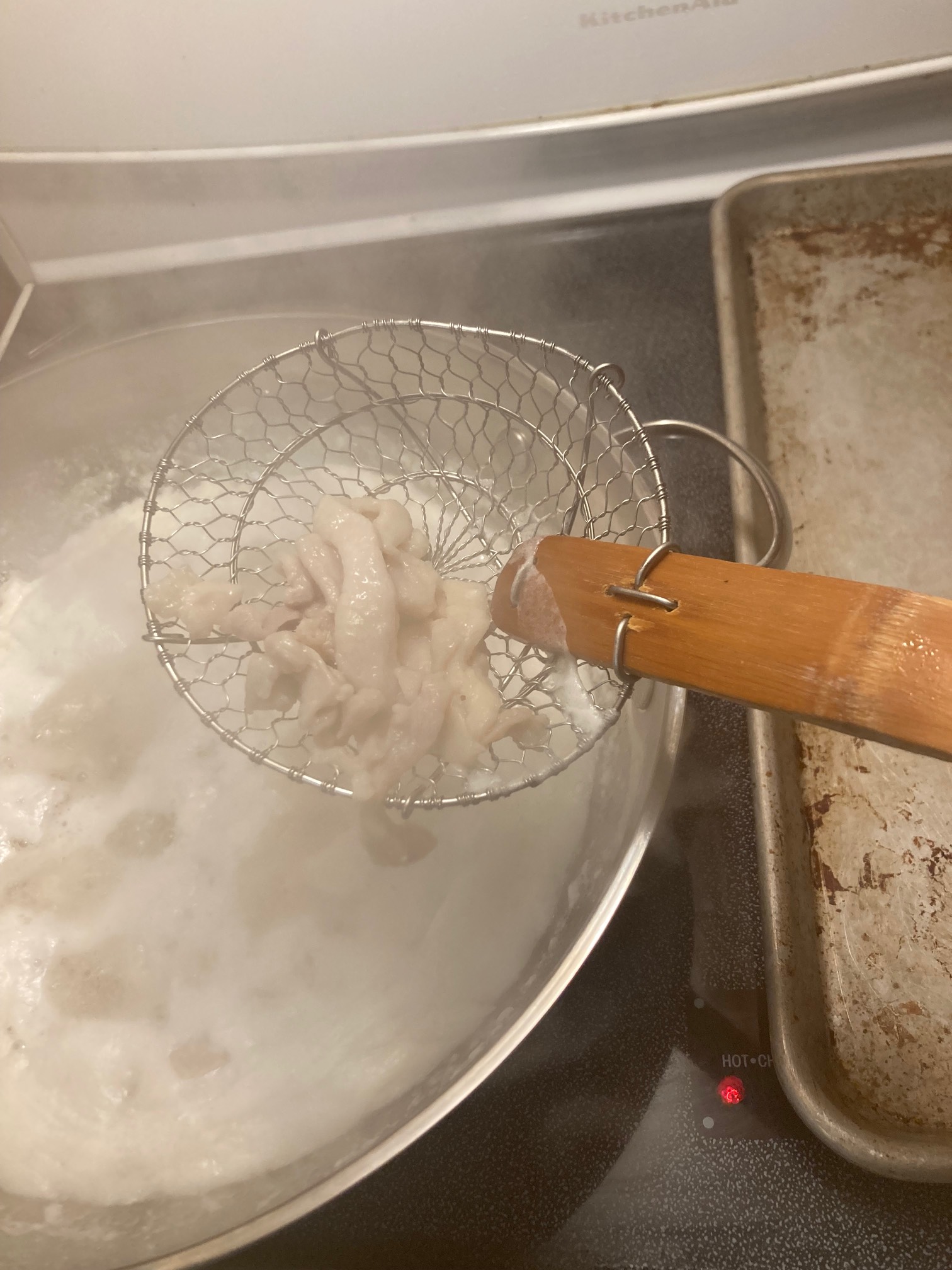 Not skipping the velveting for today’s sweet and sour chicken!