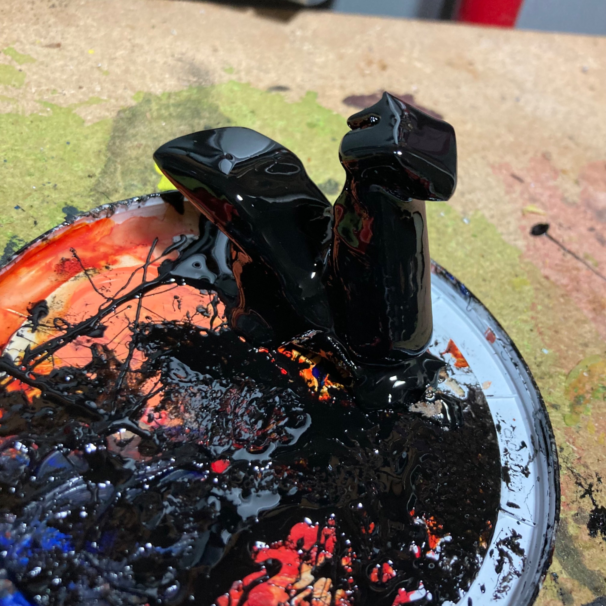 I could have left it like this, but I do too much black epoxy stuff.