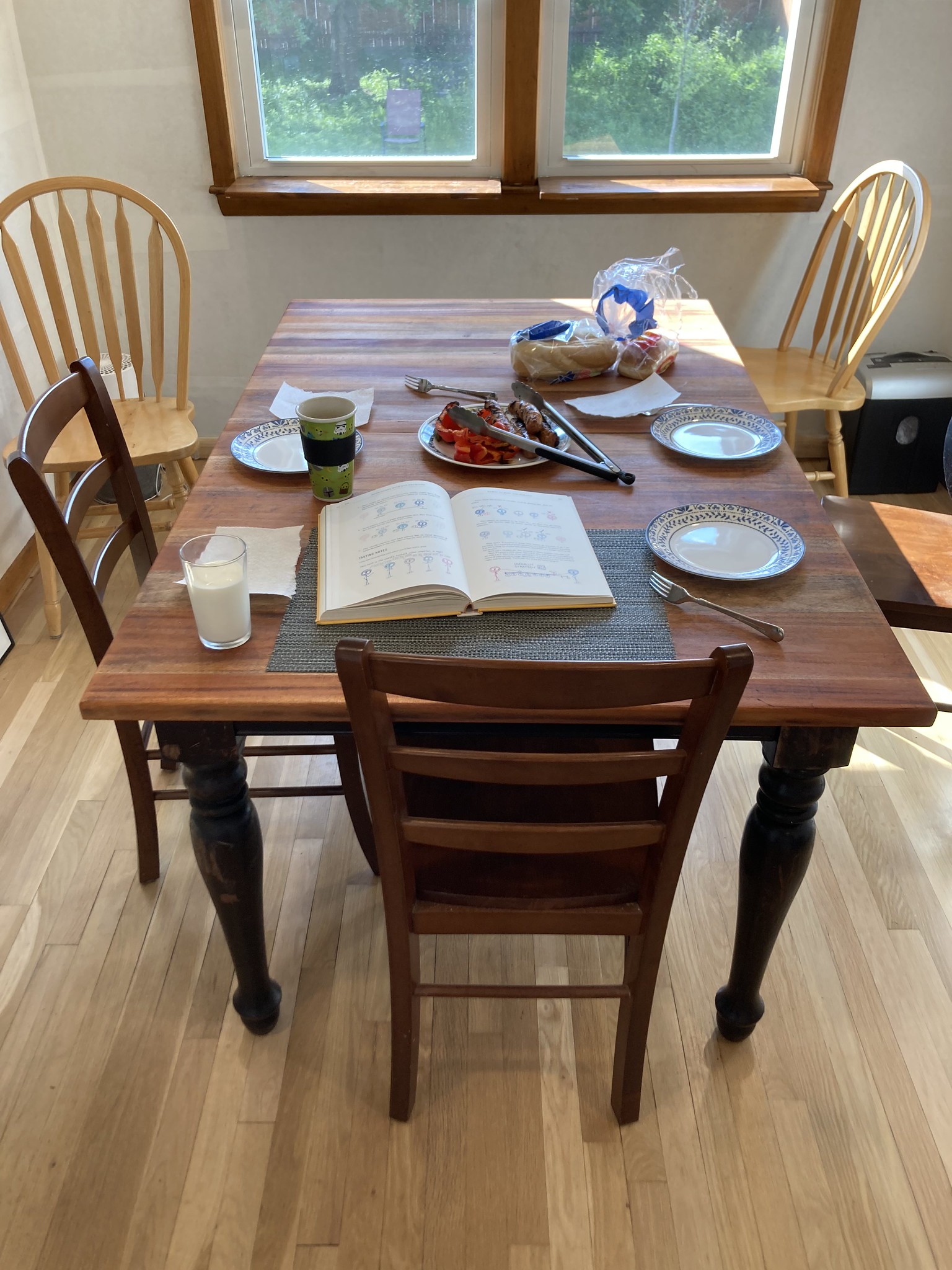 Table with brown boards of varying shades