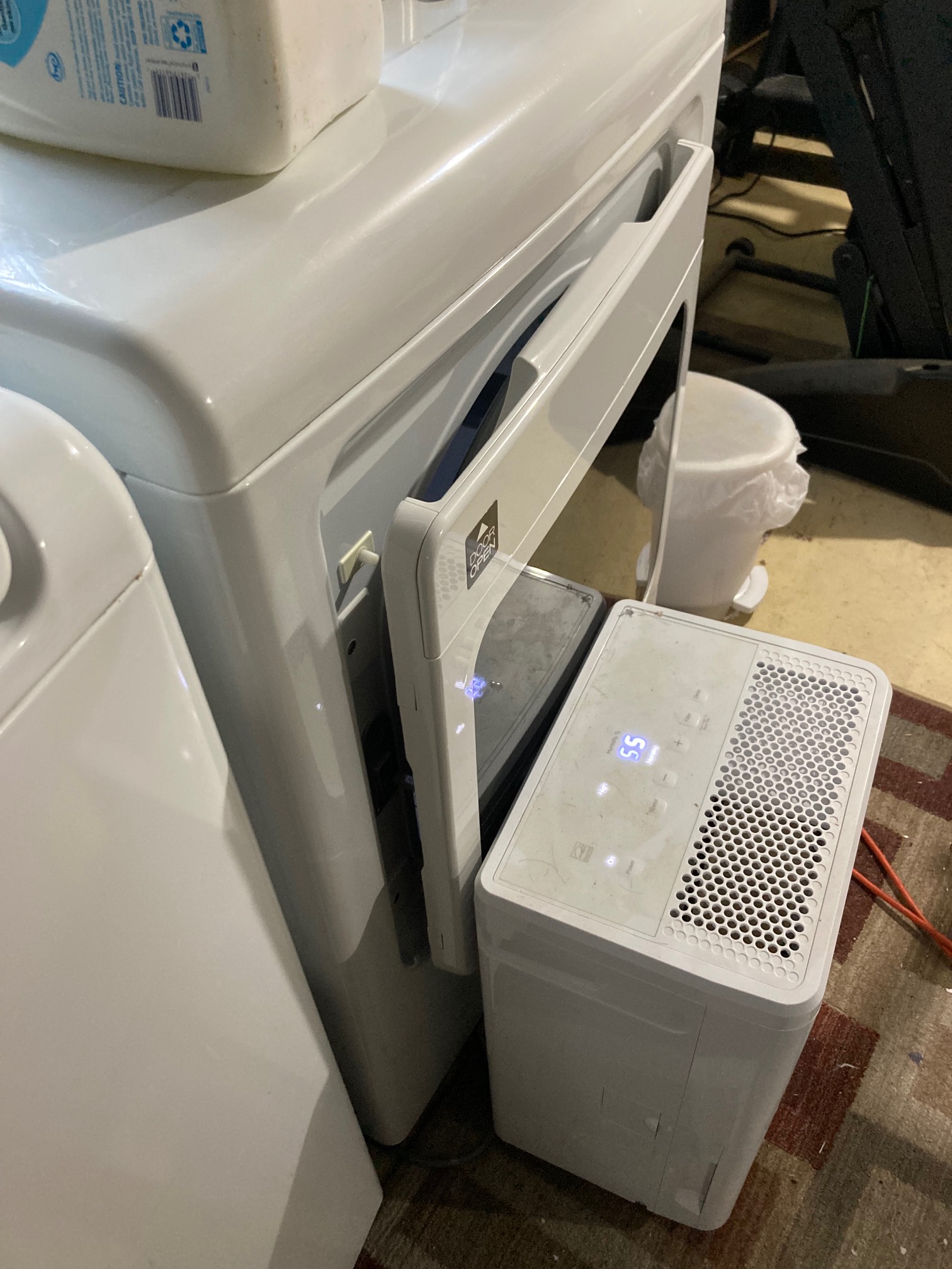 Ah, the dehumidifier wheels make it easy to boot away.