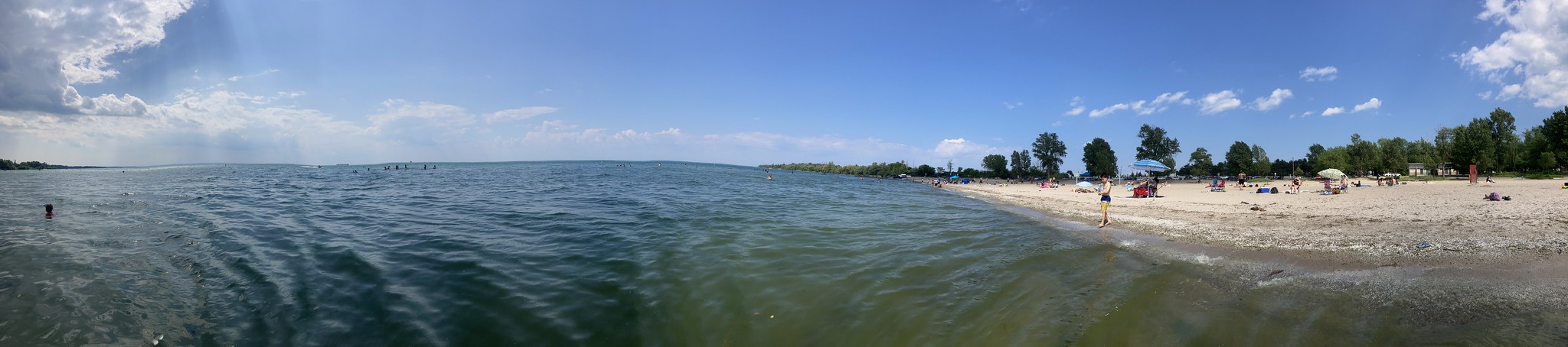 Panorama of beach on Lake Ontario