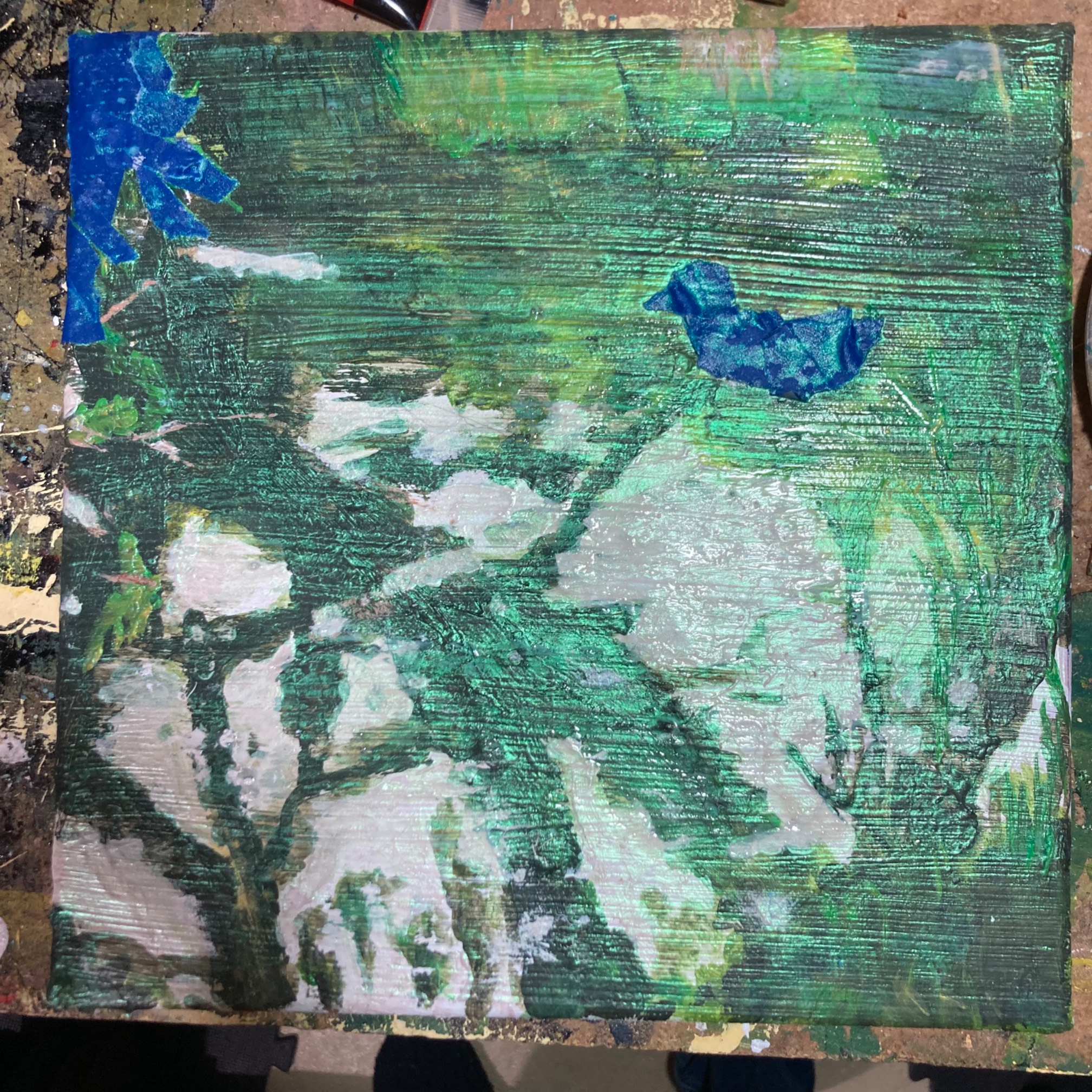 The guy and I painted today. He’s carefully painted his first layer in whereas I’ve essentially restarted twice.