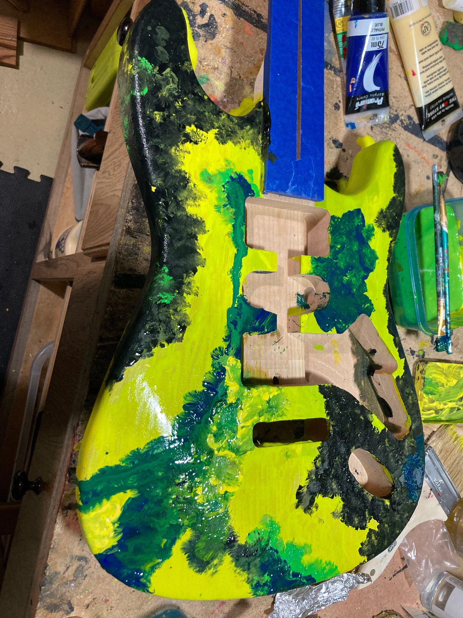 I forgot to do a primer coat. Well, it’ll be Wood-Grain Enhanced.