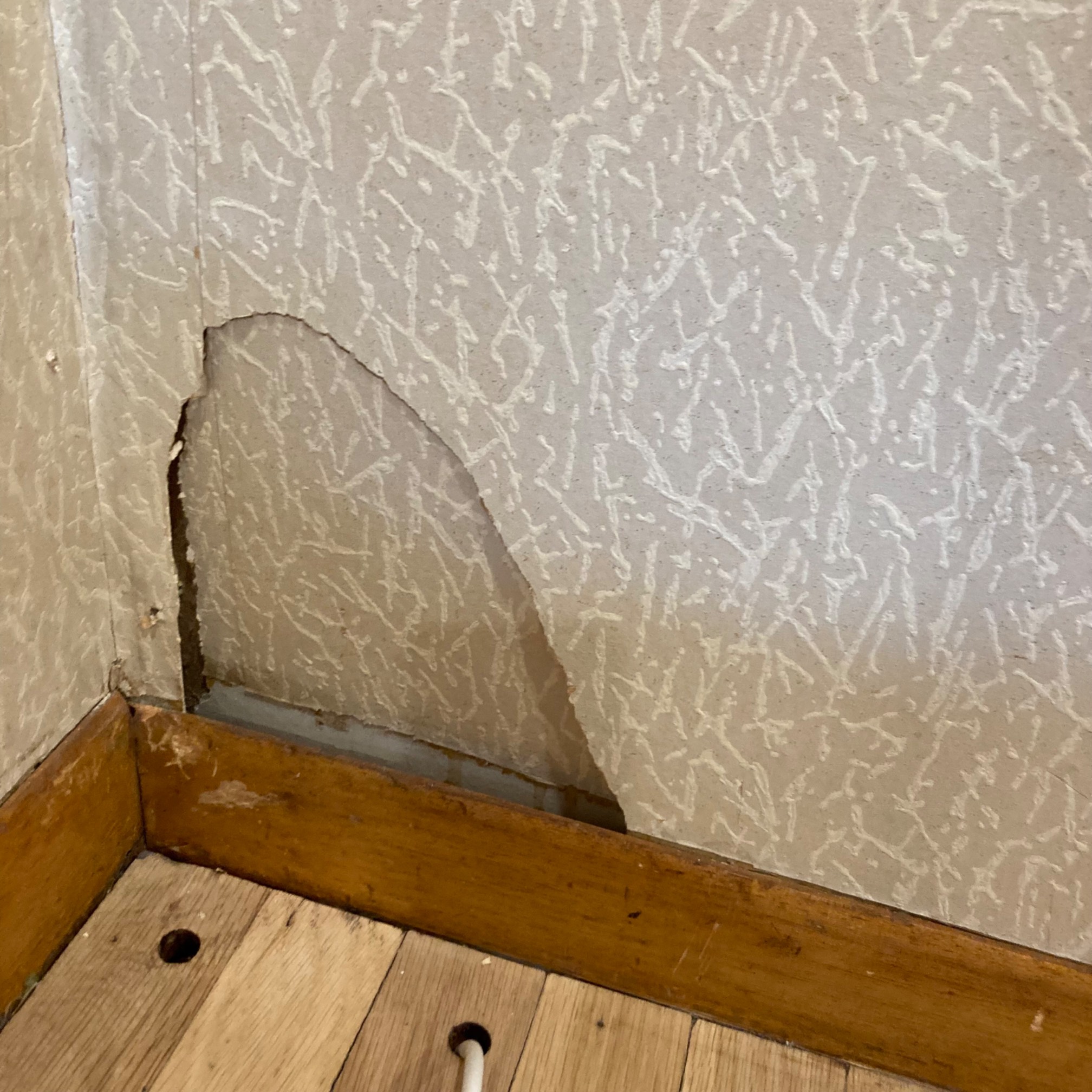 Broken drywall