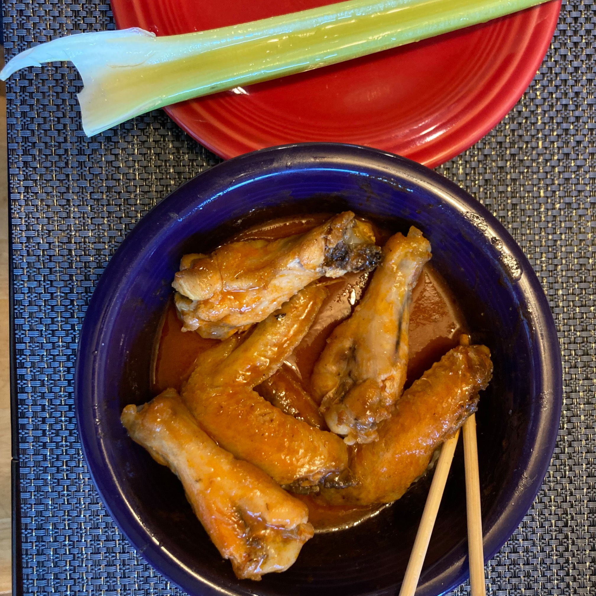 Having snack wings, thanks to my past self.