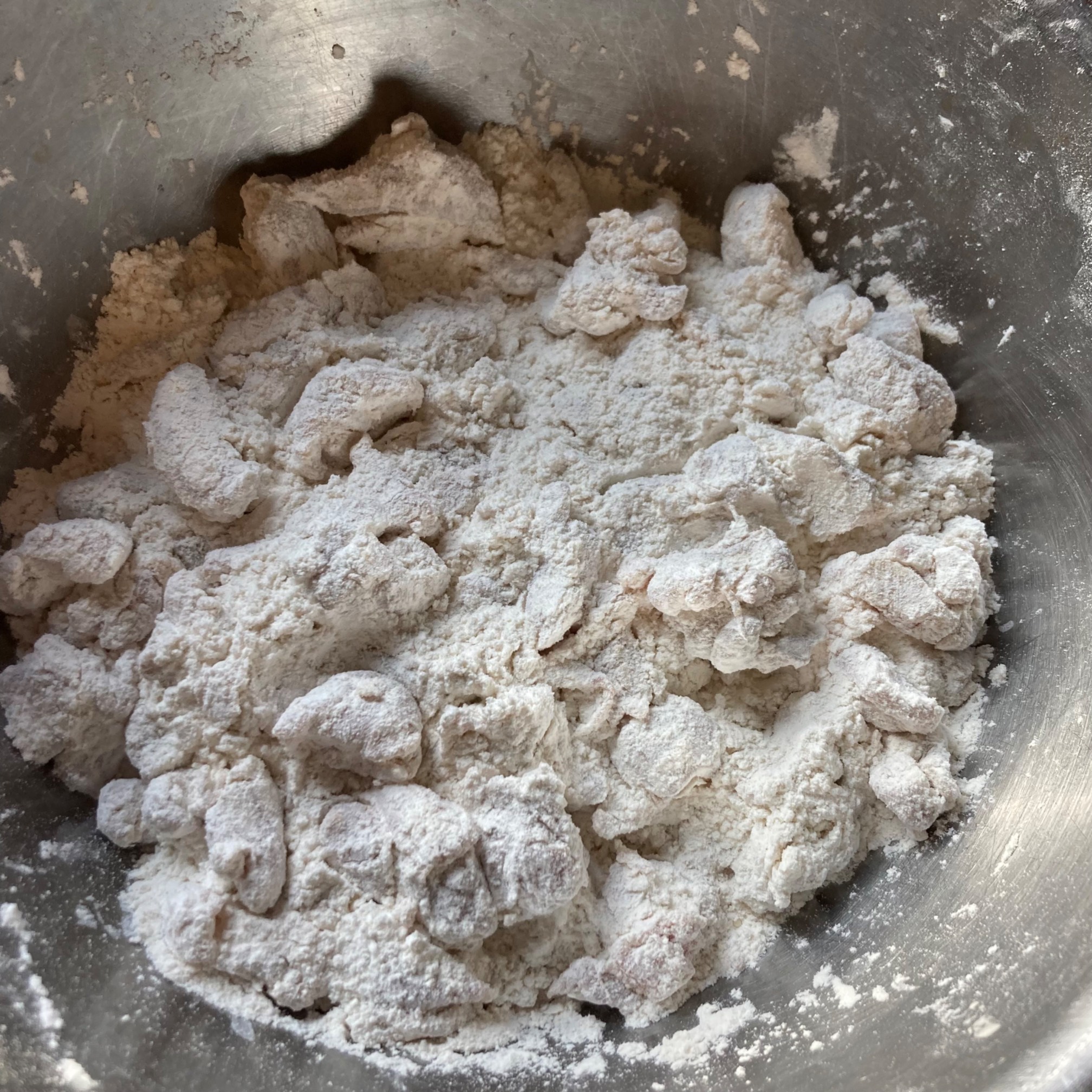 Finally made enough batter for the chicken. 