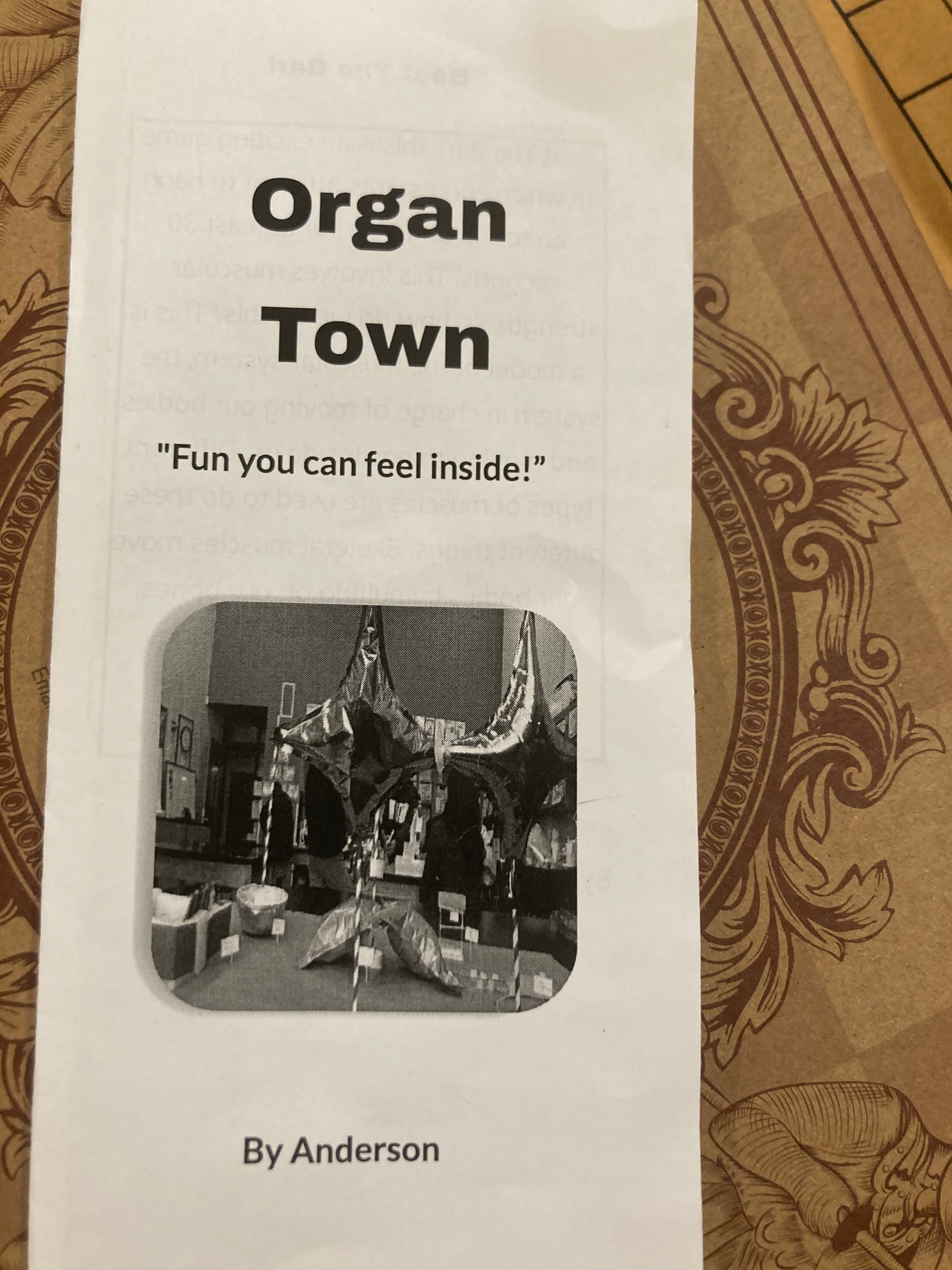 A brochure for “Organ Town”