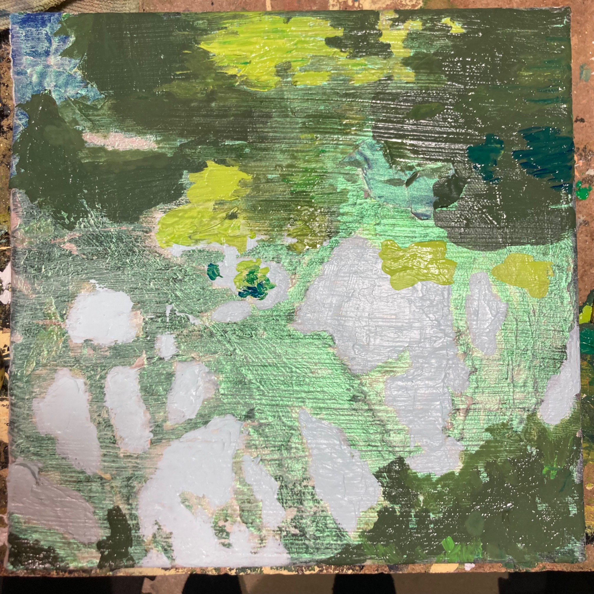 The guy and I painted today. He’s carefully painted his first layer in whereas I’ve essentially restarted twice.