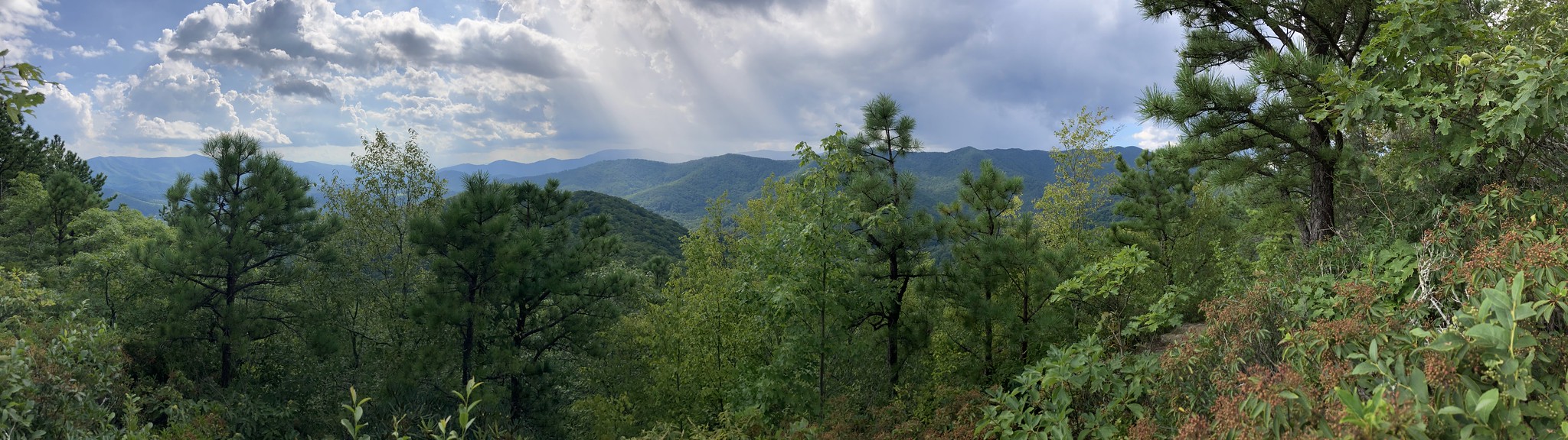Sky streaks over mountains
