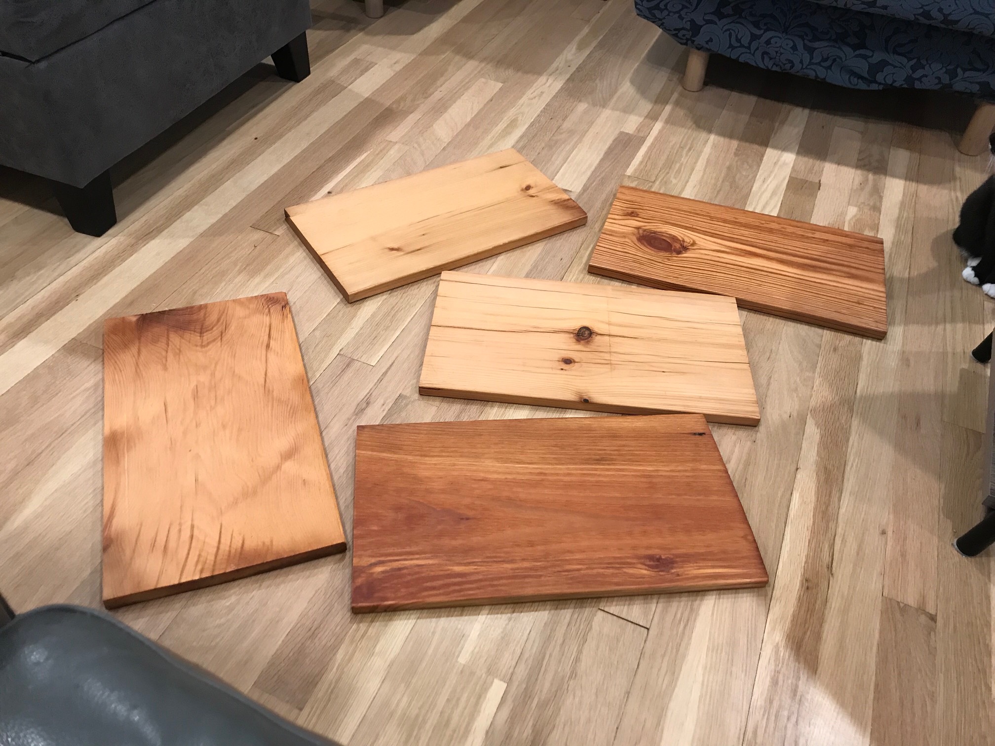 Buying melamine-coated shelves turned our to cost $80 with shipping, so I got $18 of wood from the $