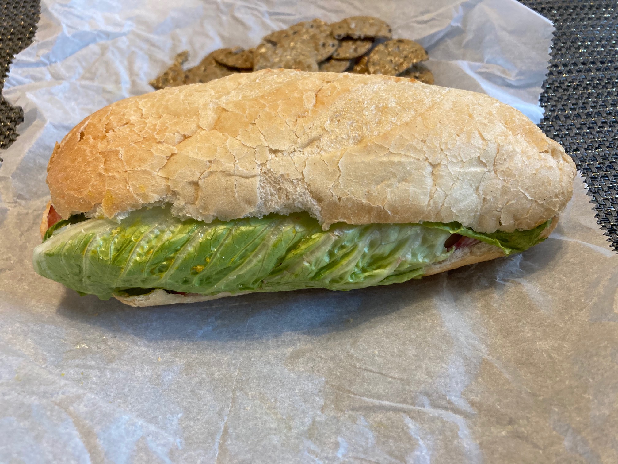 OK, in unwrapped the sandwich th
