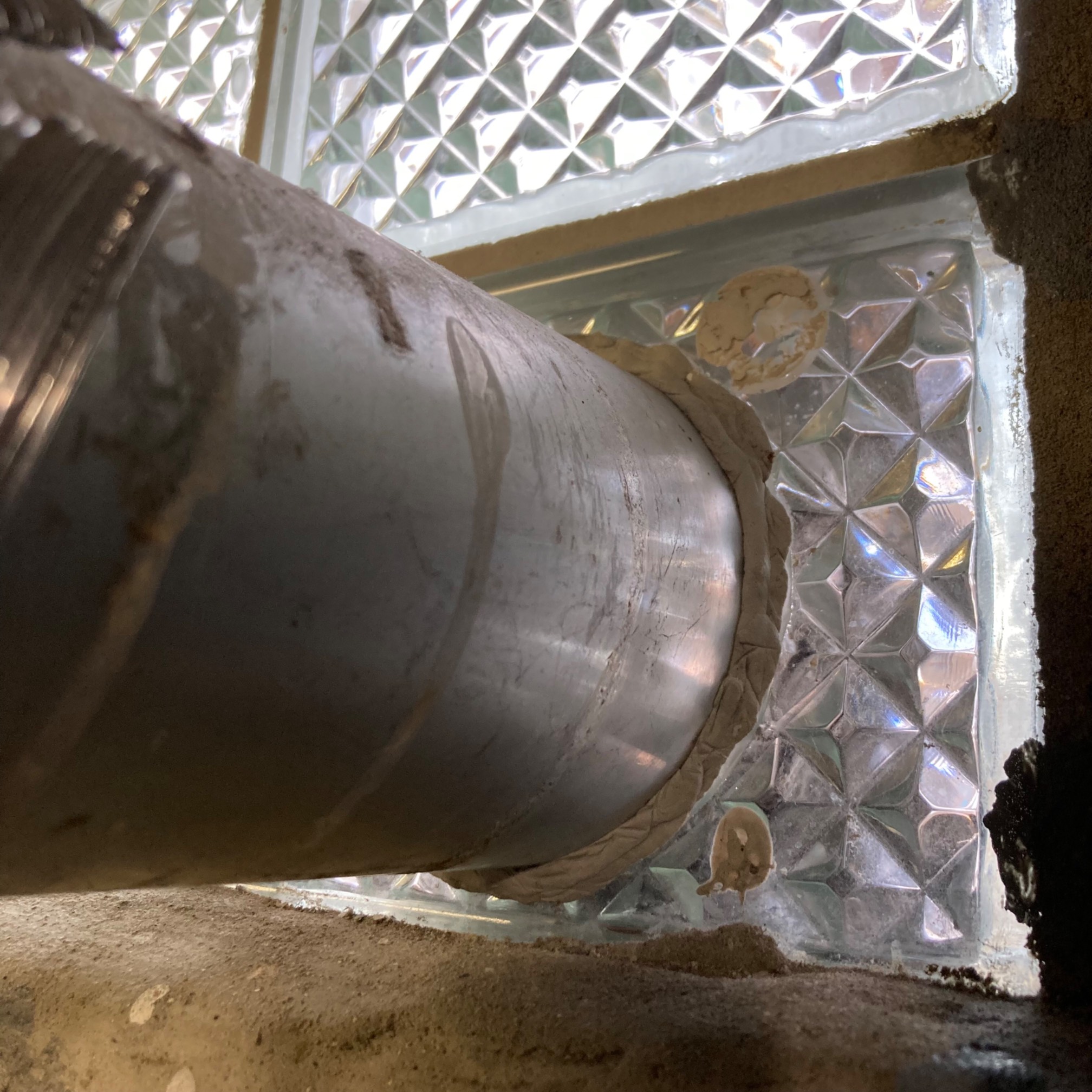 ThrowPipe going through window with gum seal