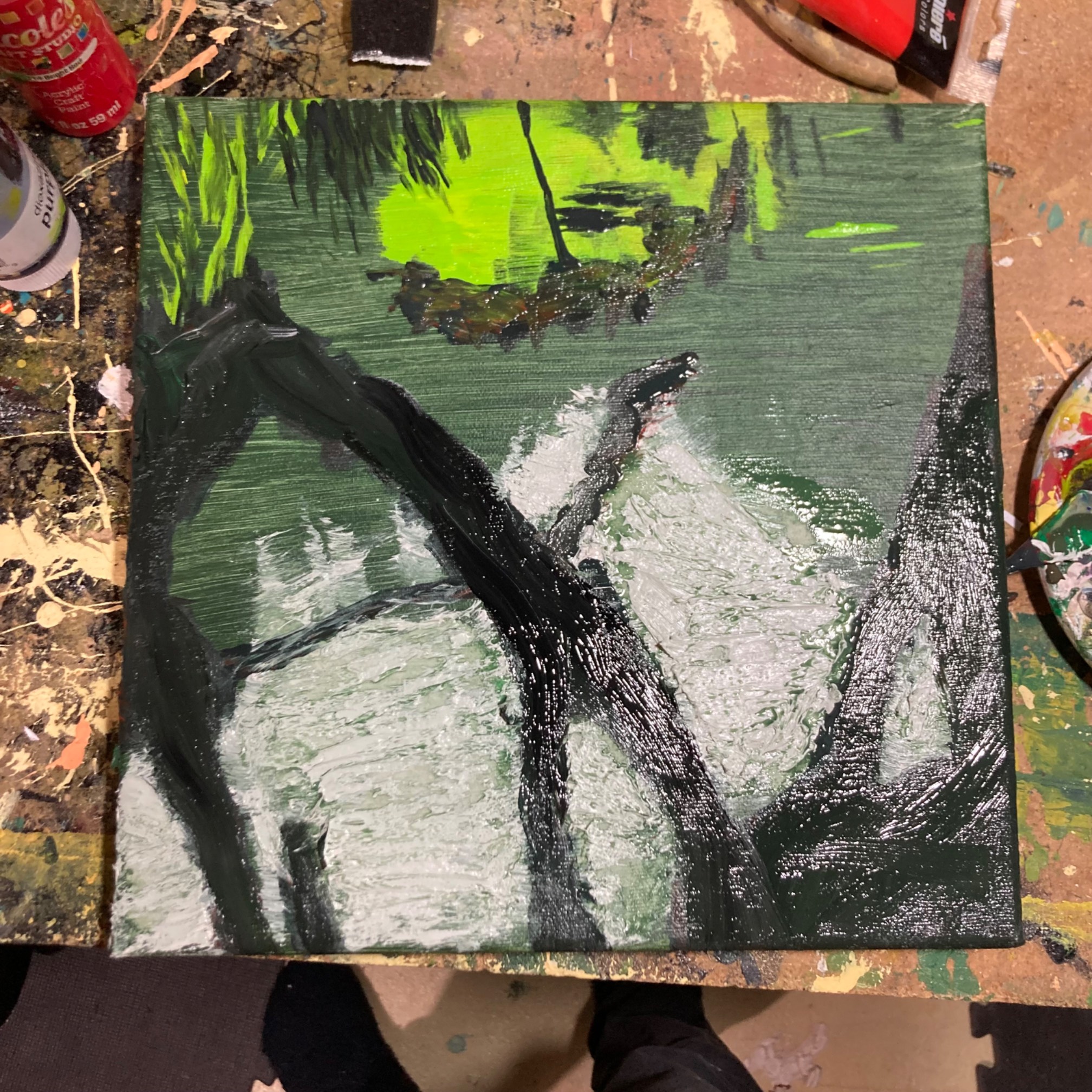 Things aren’t looking great for my painting, but there’s always the paint over everything and restart option.