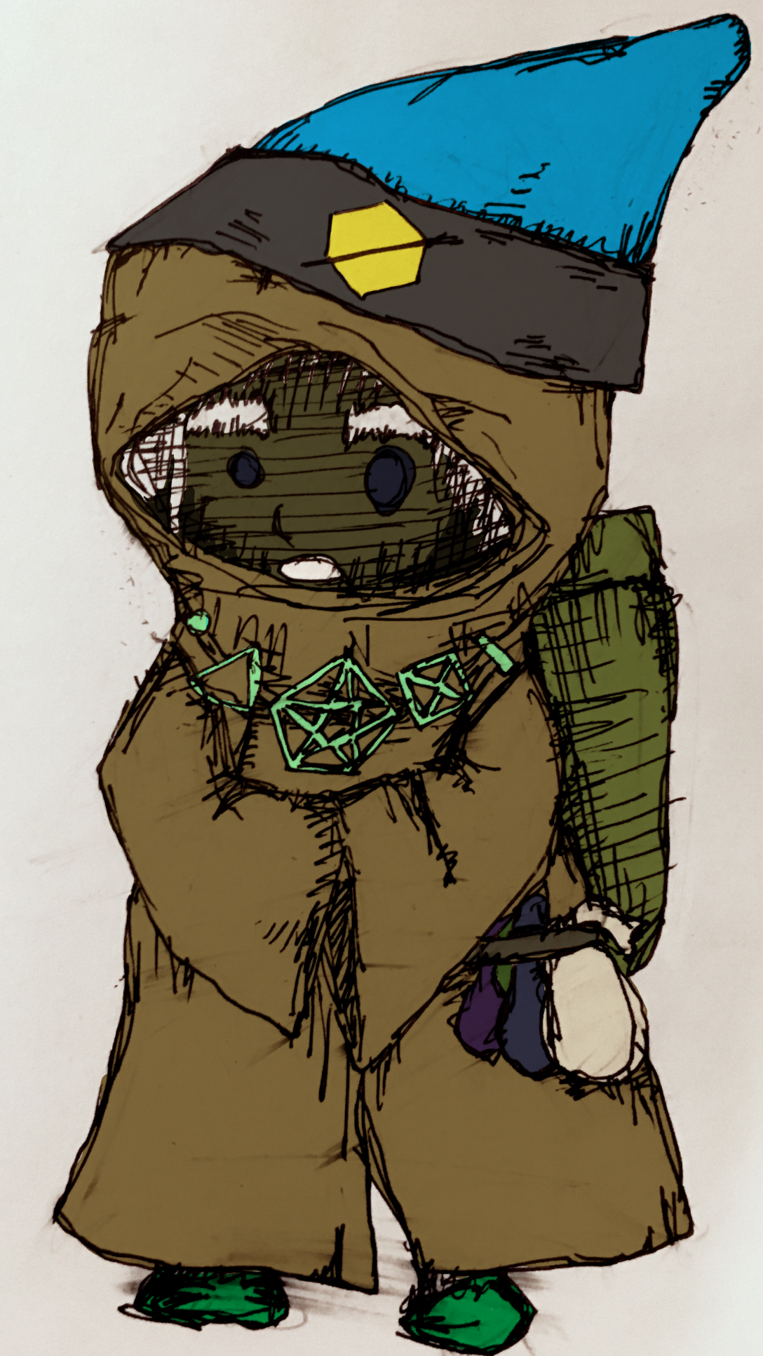Coloring in a drawing in a Photoshop layer set to 