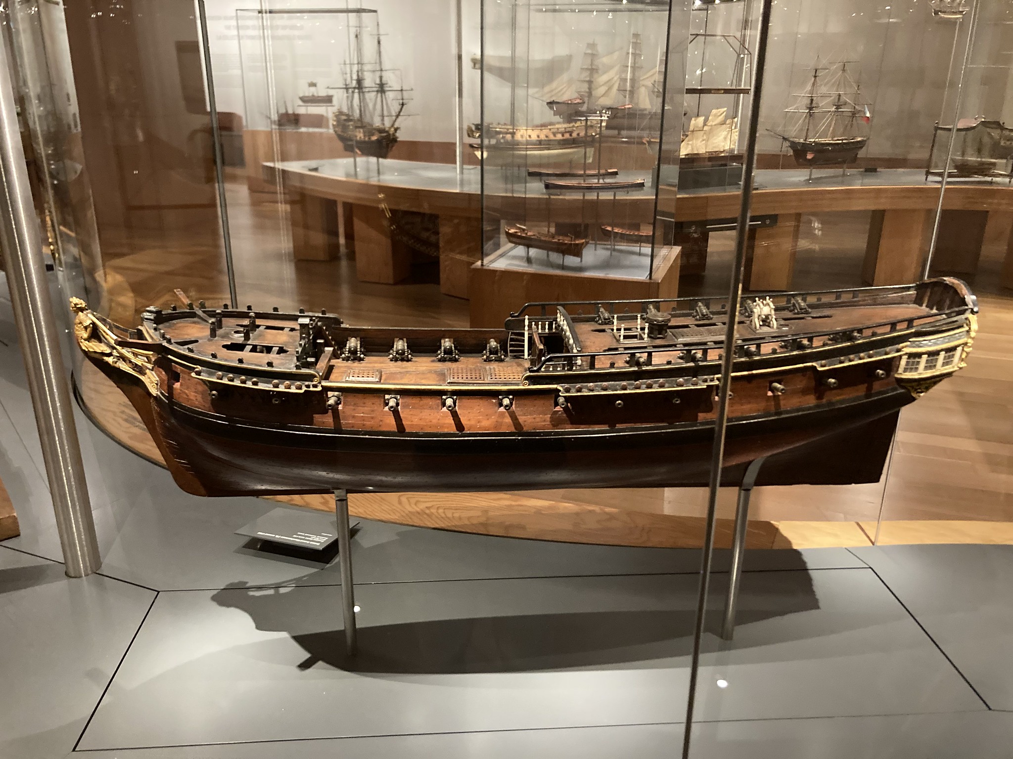 Model ships on display