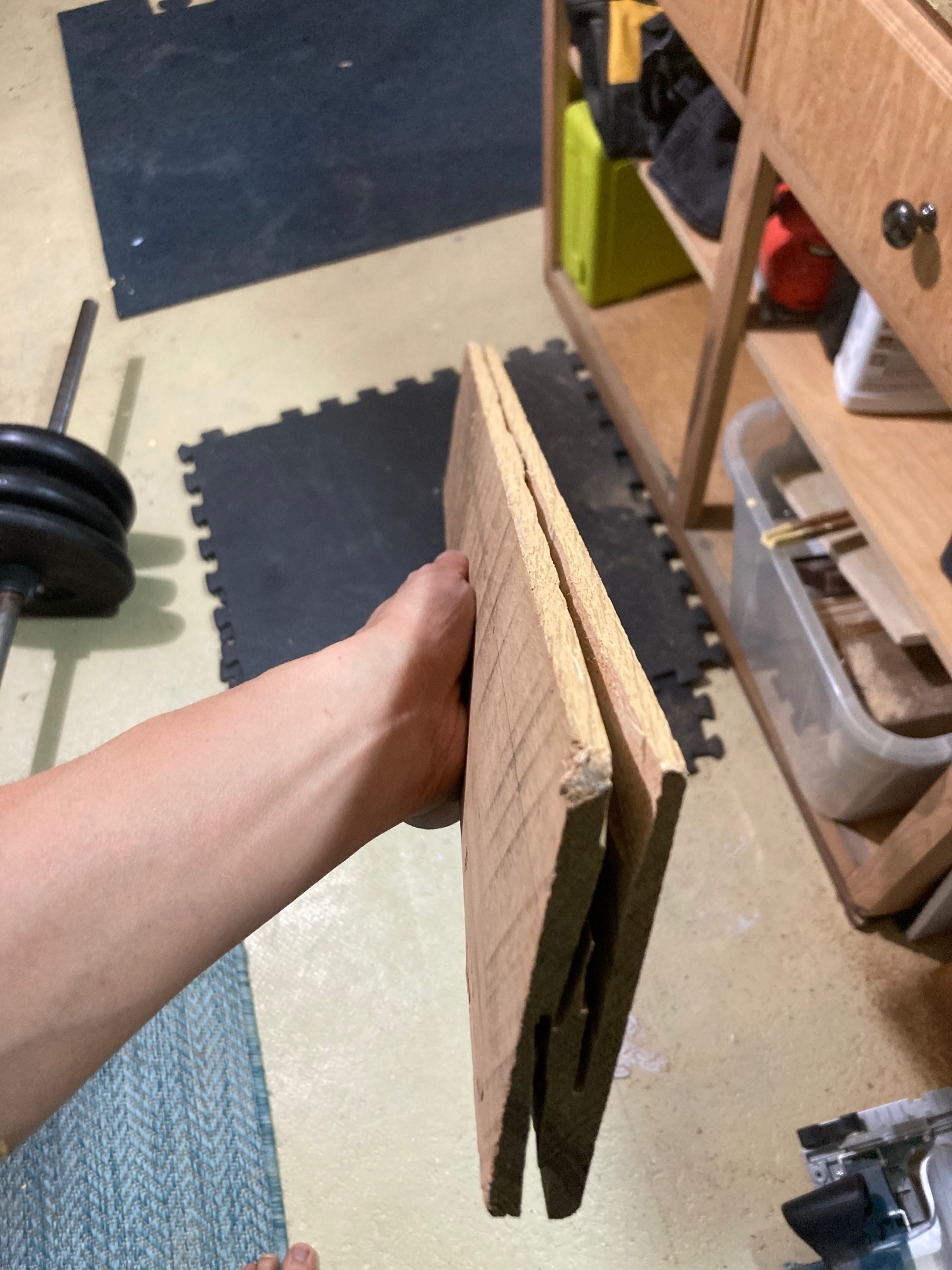 Board with jagged cut