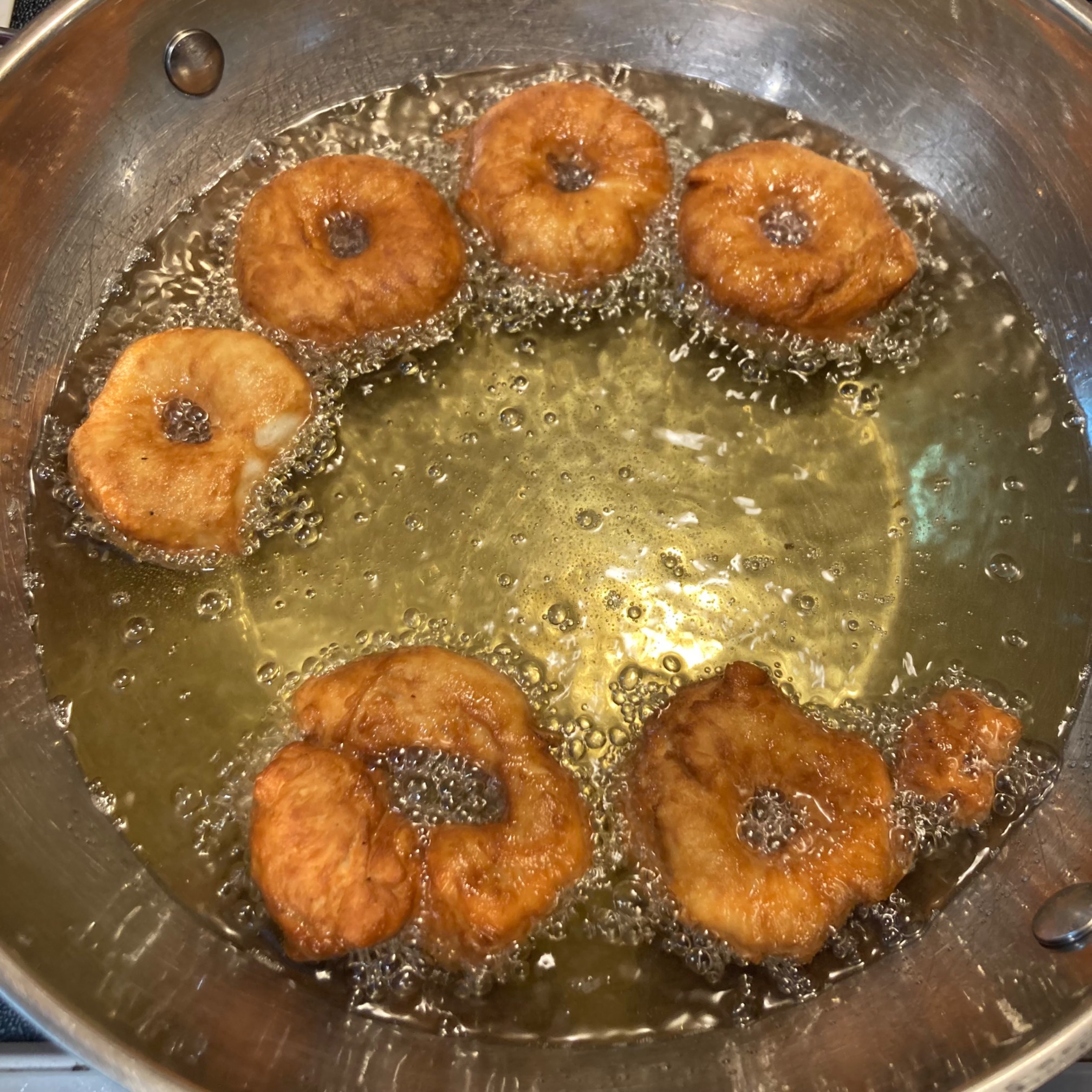 Donuts frying