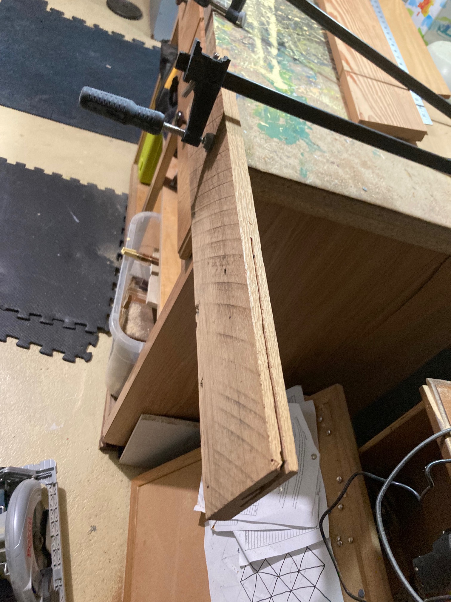 Board with cut going halfway through
