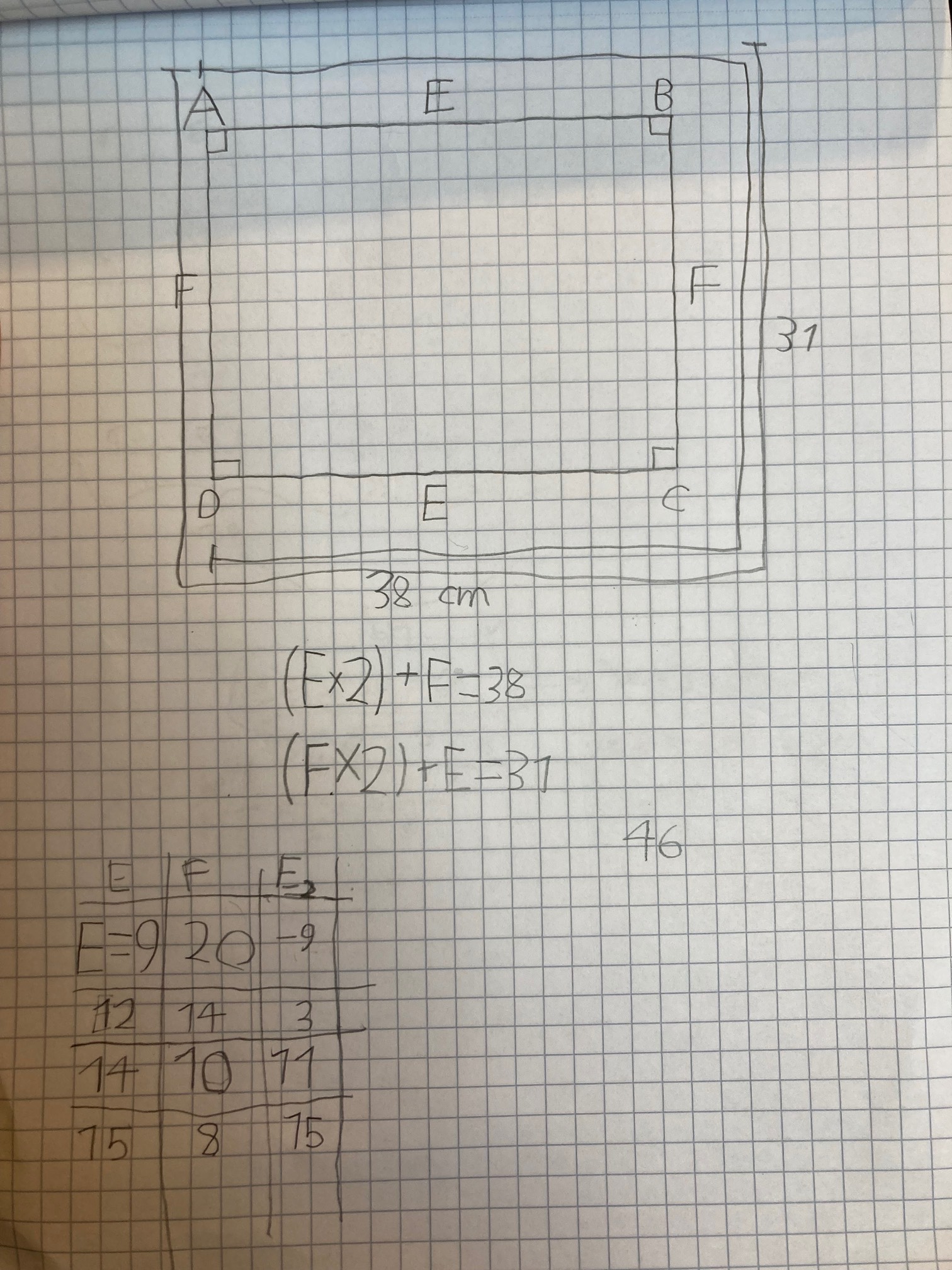 Rectangle on graph paper