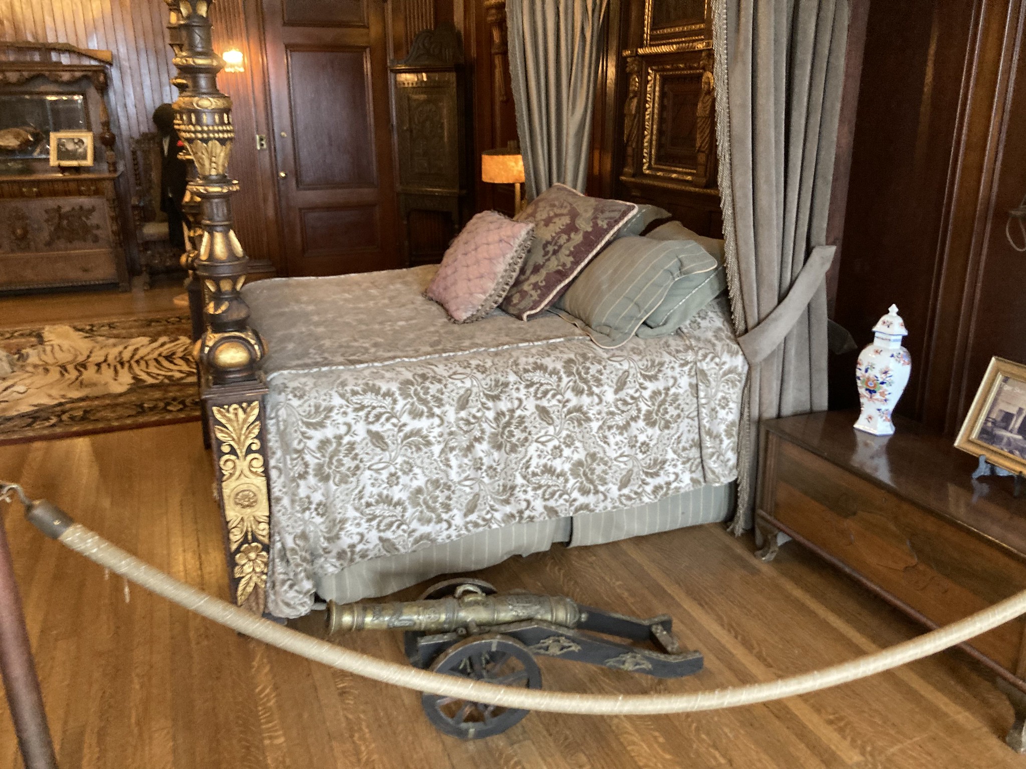 Cannon near bed