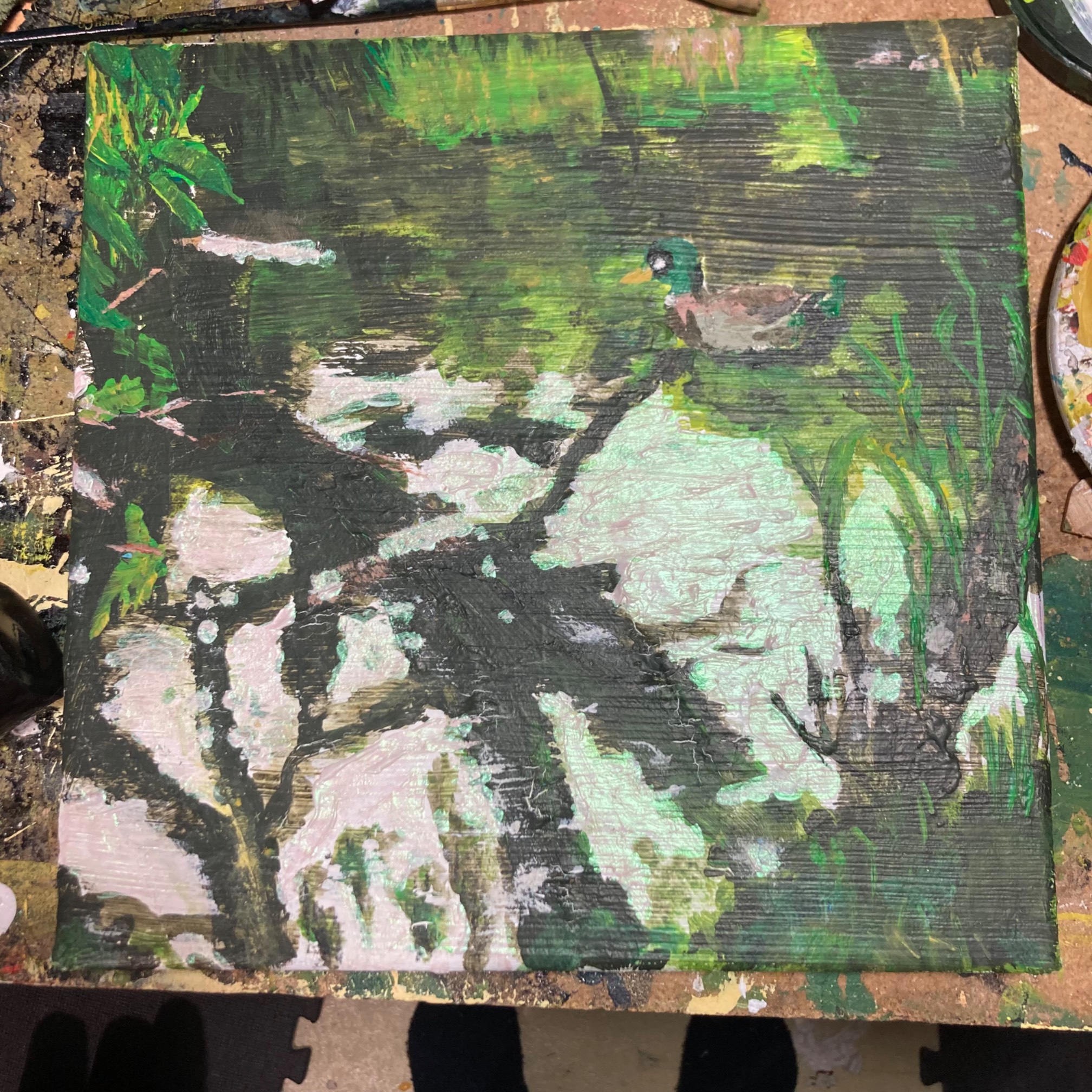 The guy and I painted today. He’s carefully painted his first layer in whereas I’ve essentially restarted twice.