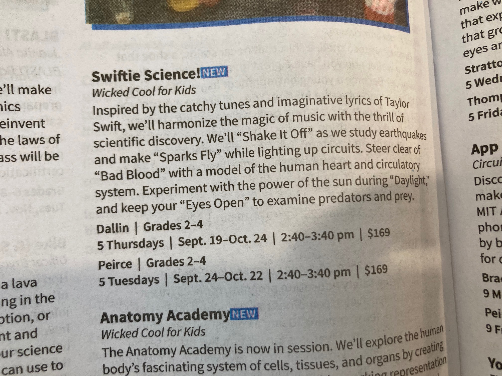 Course description of “Swiftie Science”