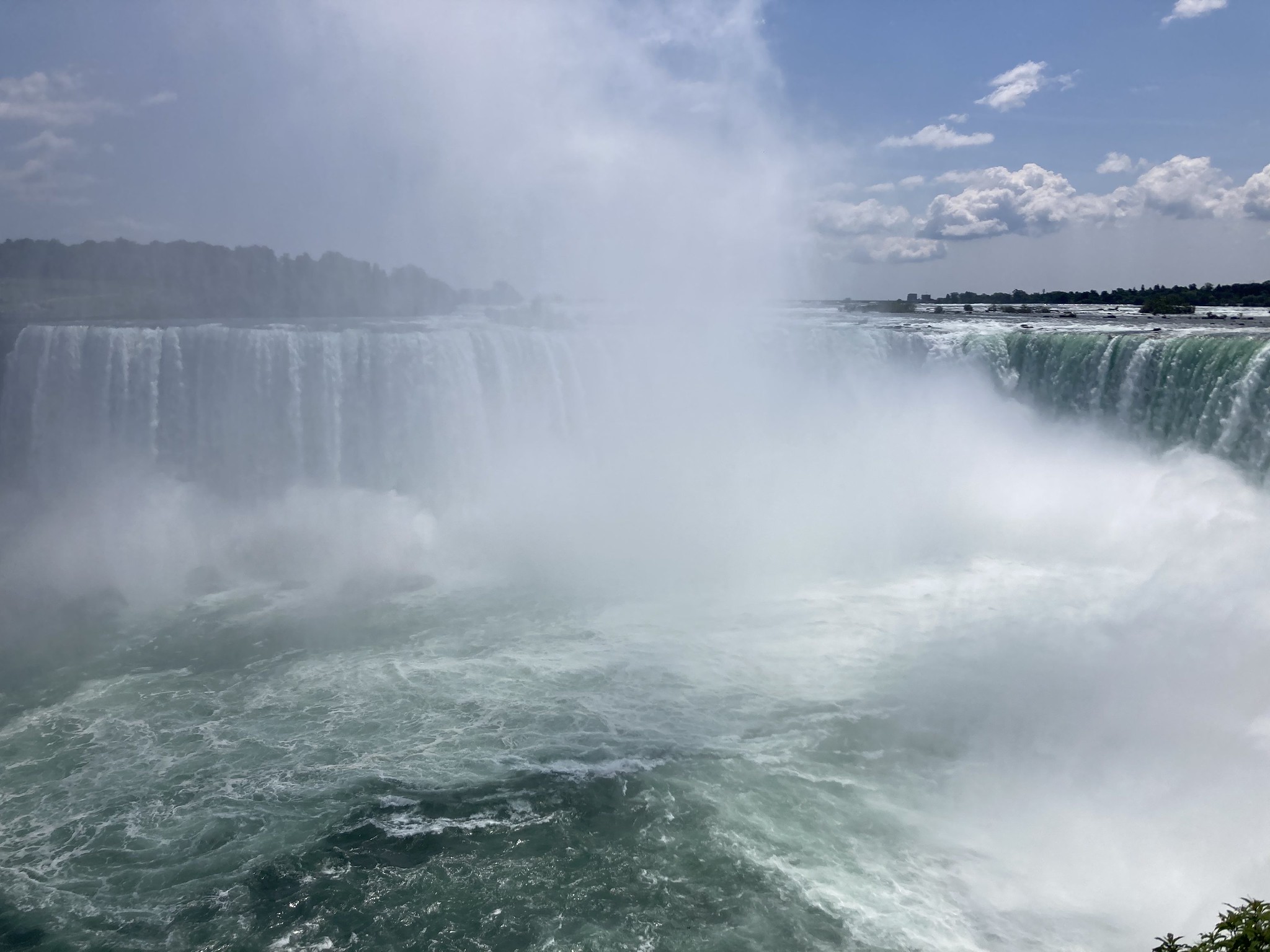Mist rising from waterfall