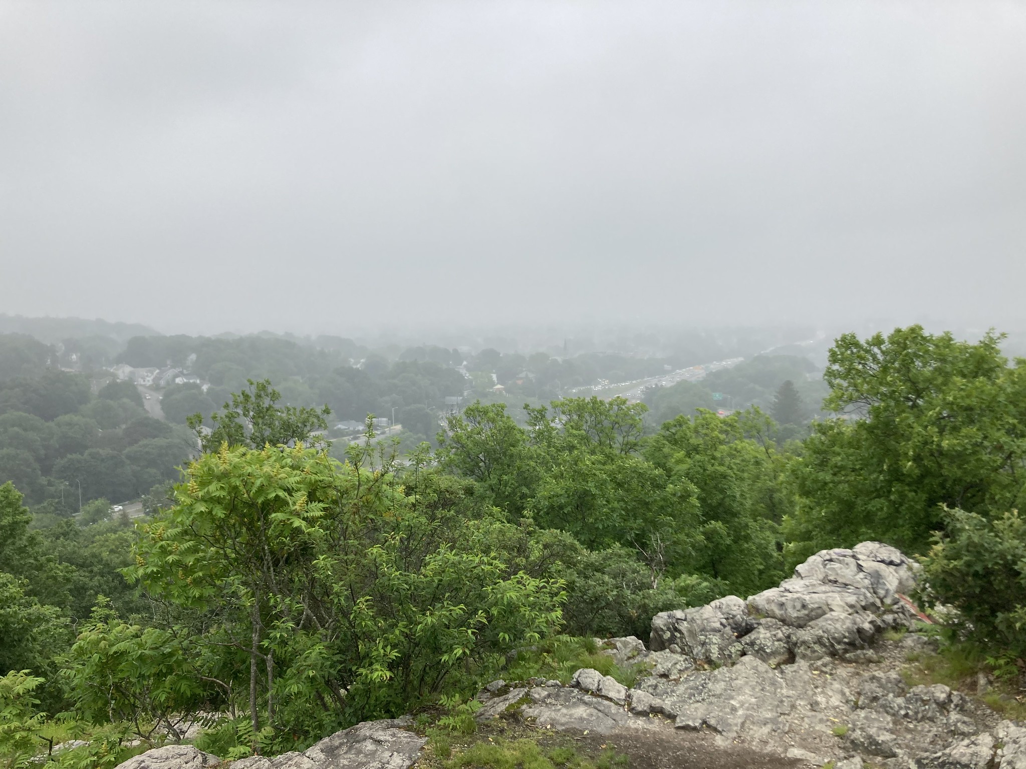Rocky outcropping overlooking expressway