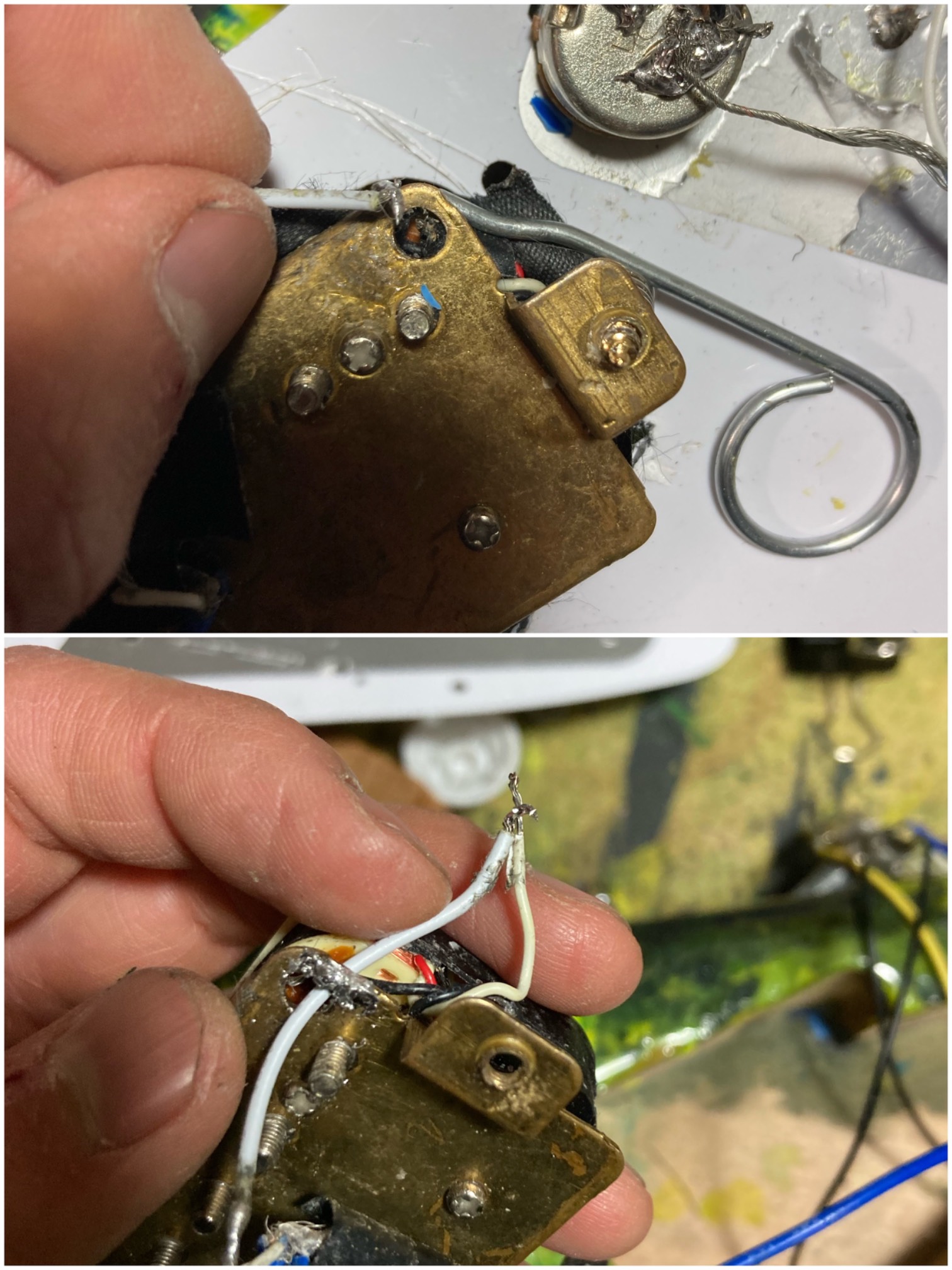 It’s a huge pain when a wire breaks “inside” the pickup. But it turns out it’s worth taking off the 