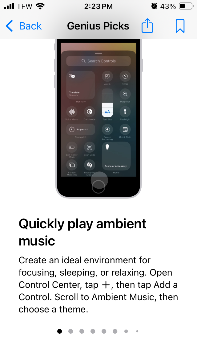 “Quickly play ambient music”
