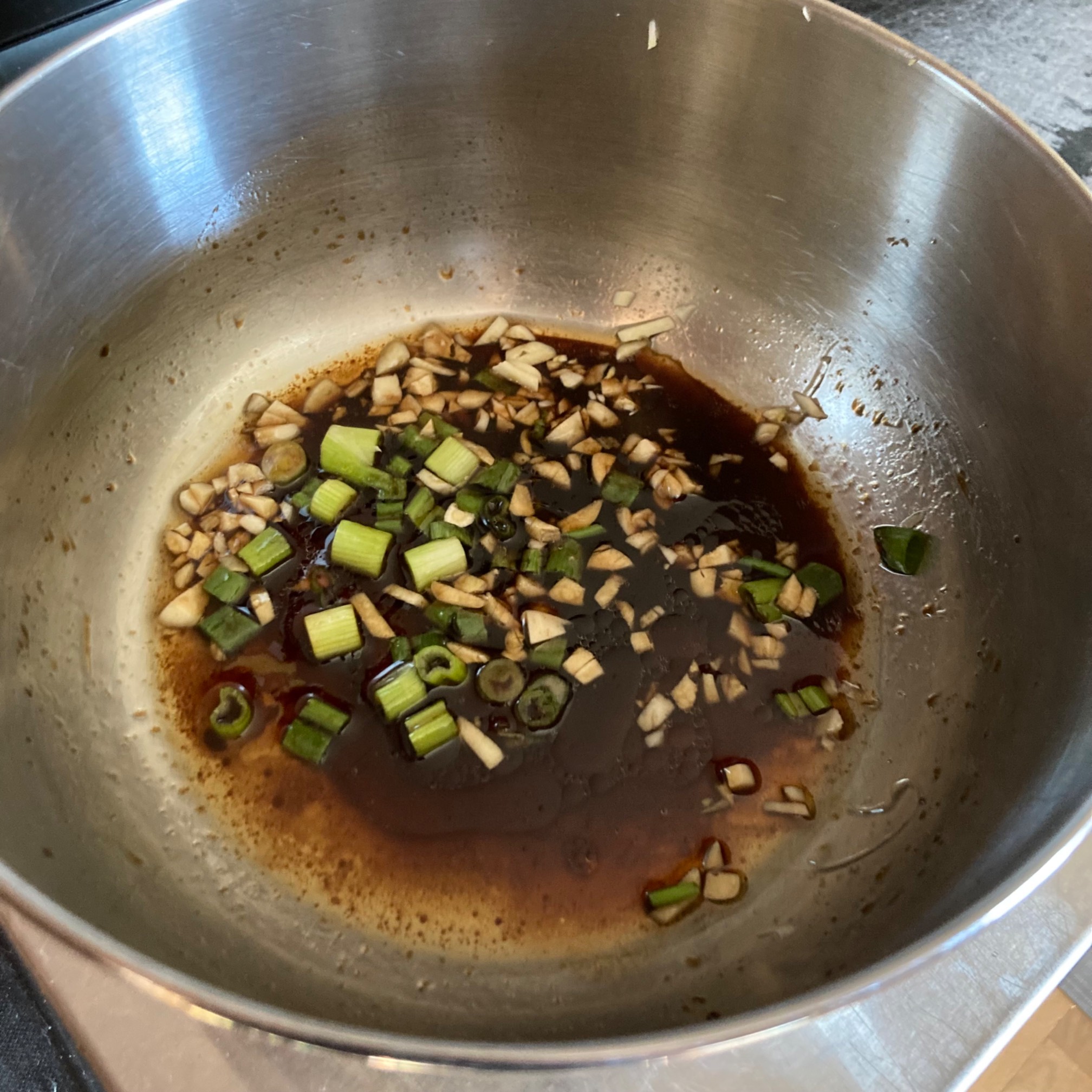 Marinade with garlic and scallions