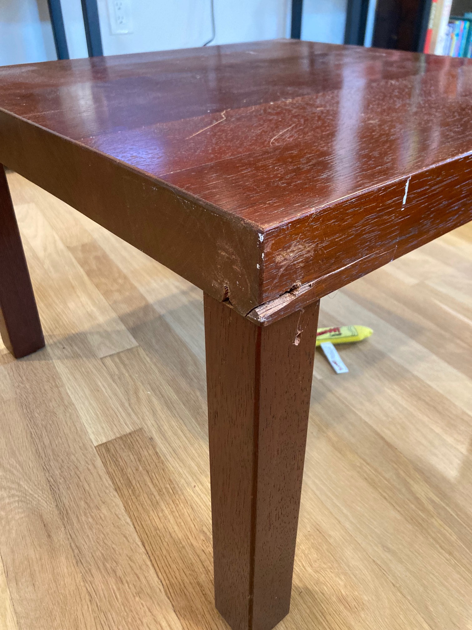 I’ve quite obviously scarred this, but it’s now a solid table.