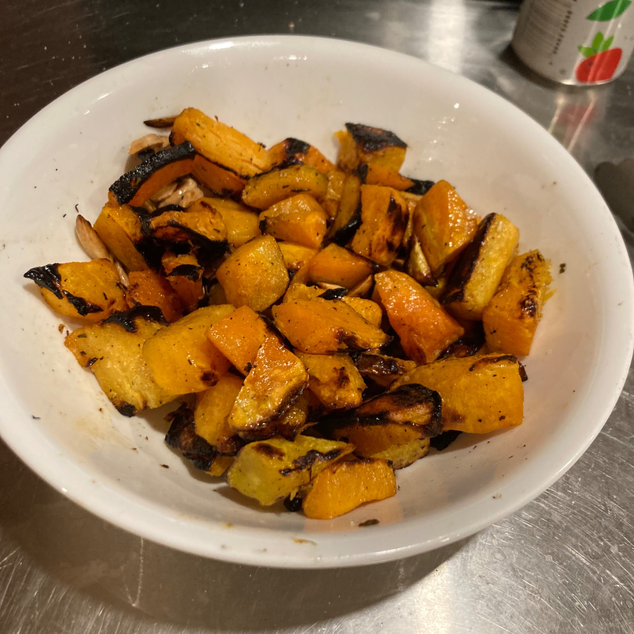Grilled squash in bowl