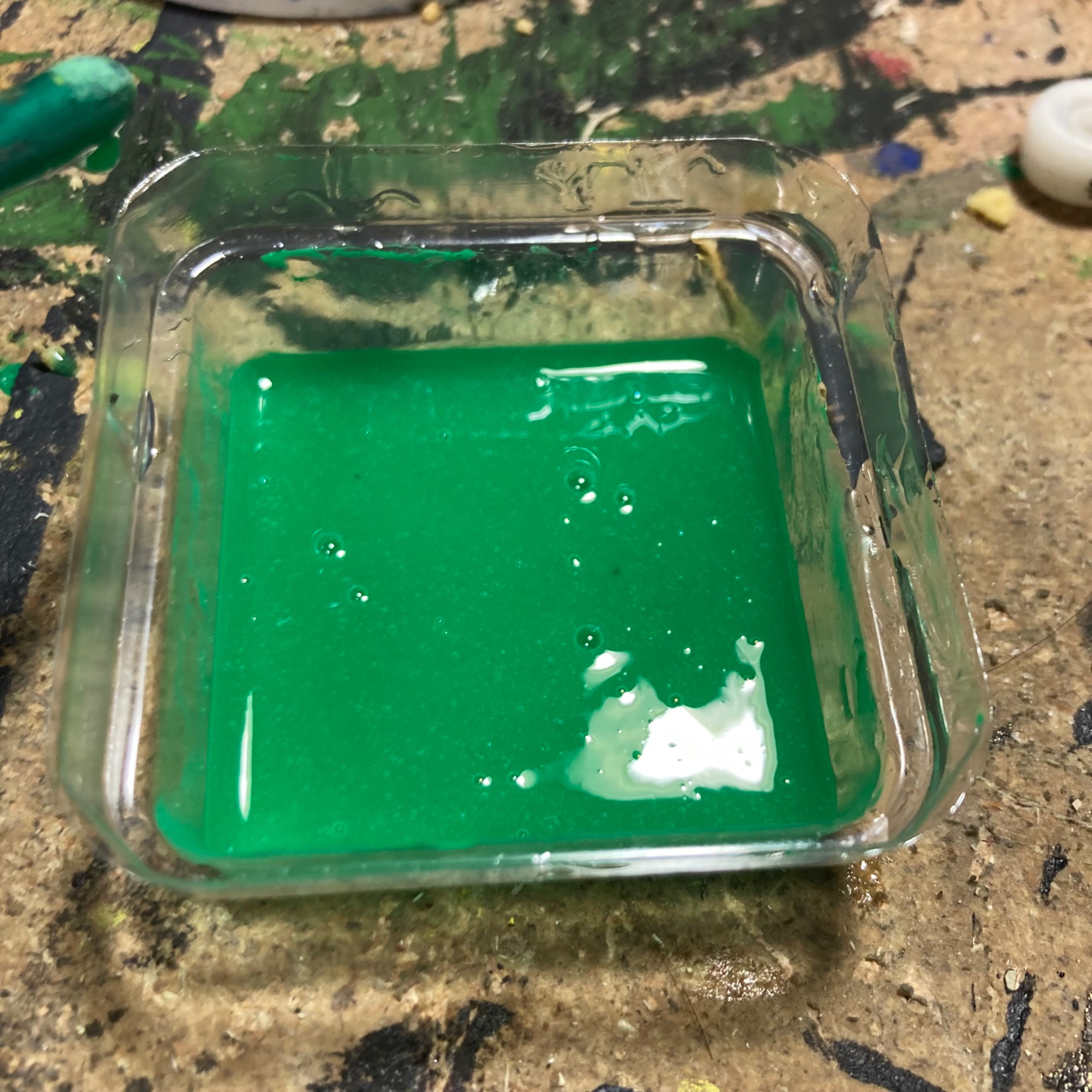 I added a dab of paint to resin, and I thought it made it non-translucent, but when applied, it’s st