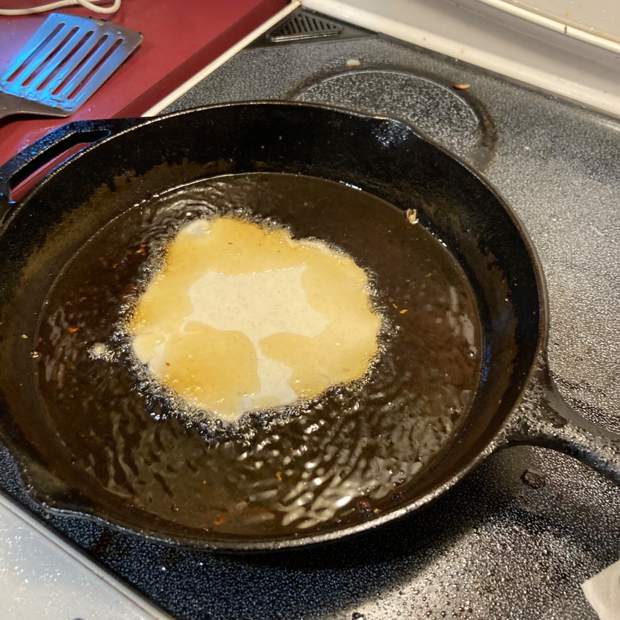 Frying tortilla