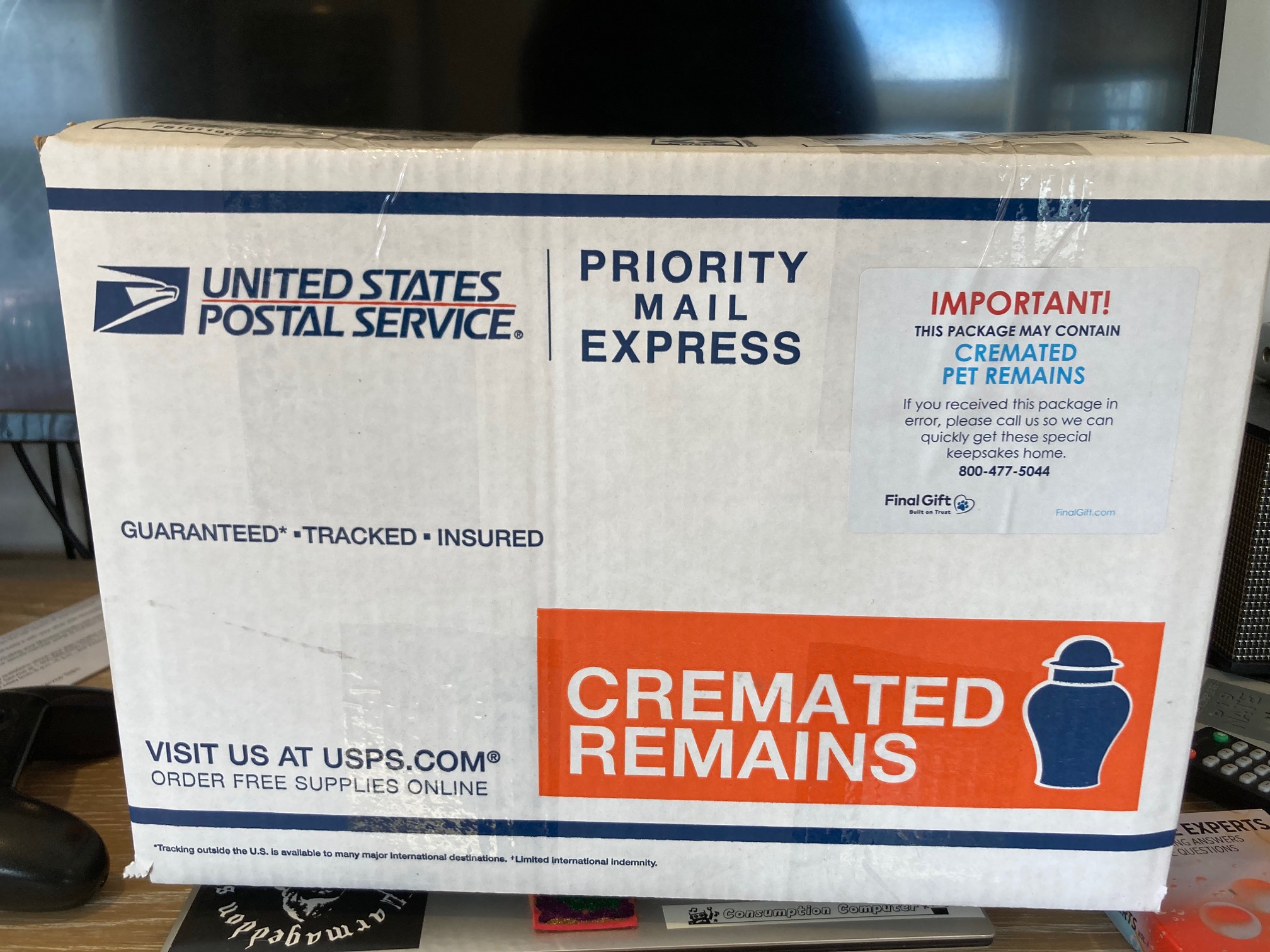 USPS cremated remains box