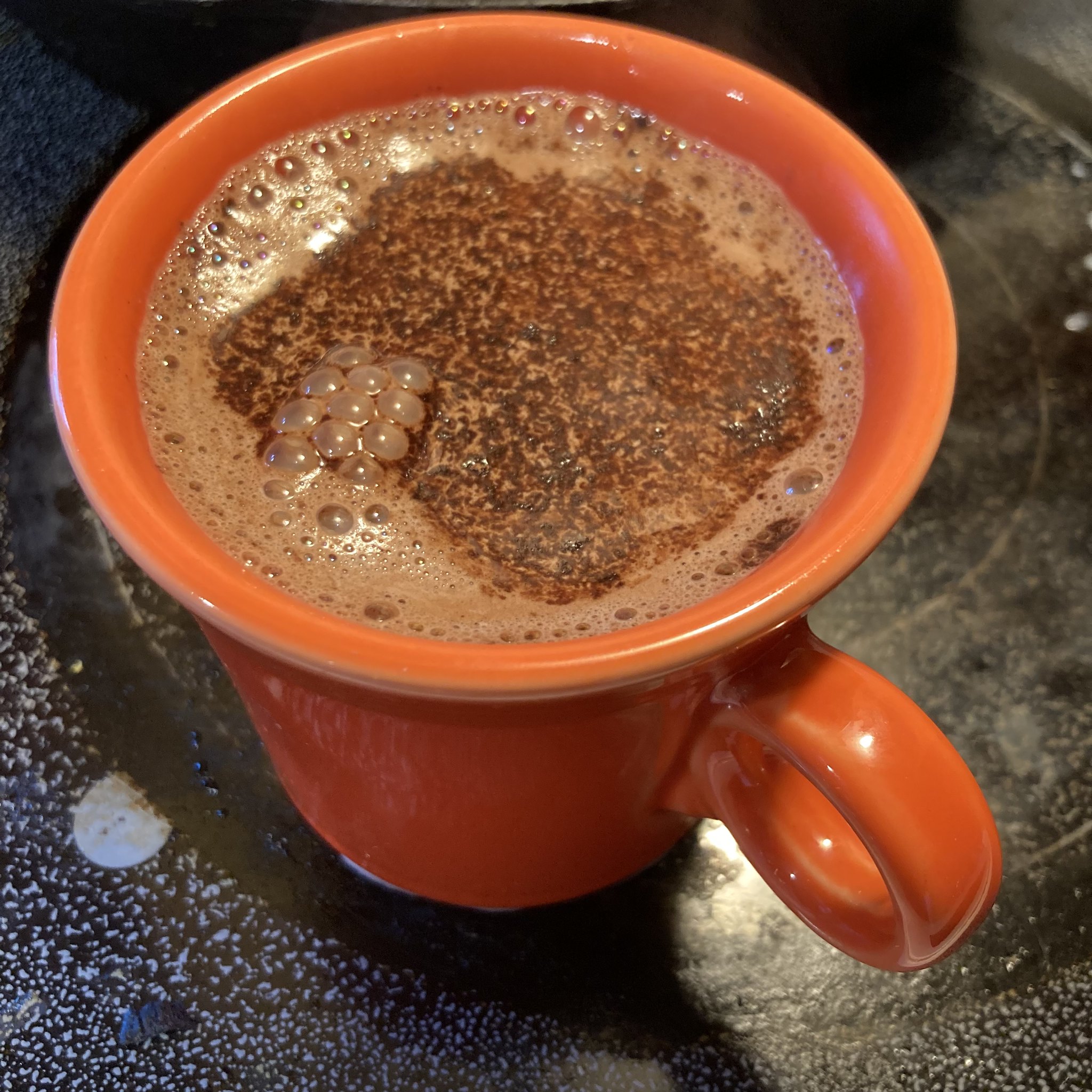 Hot chocolate in a mug