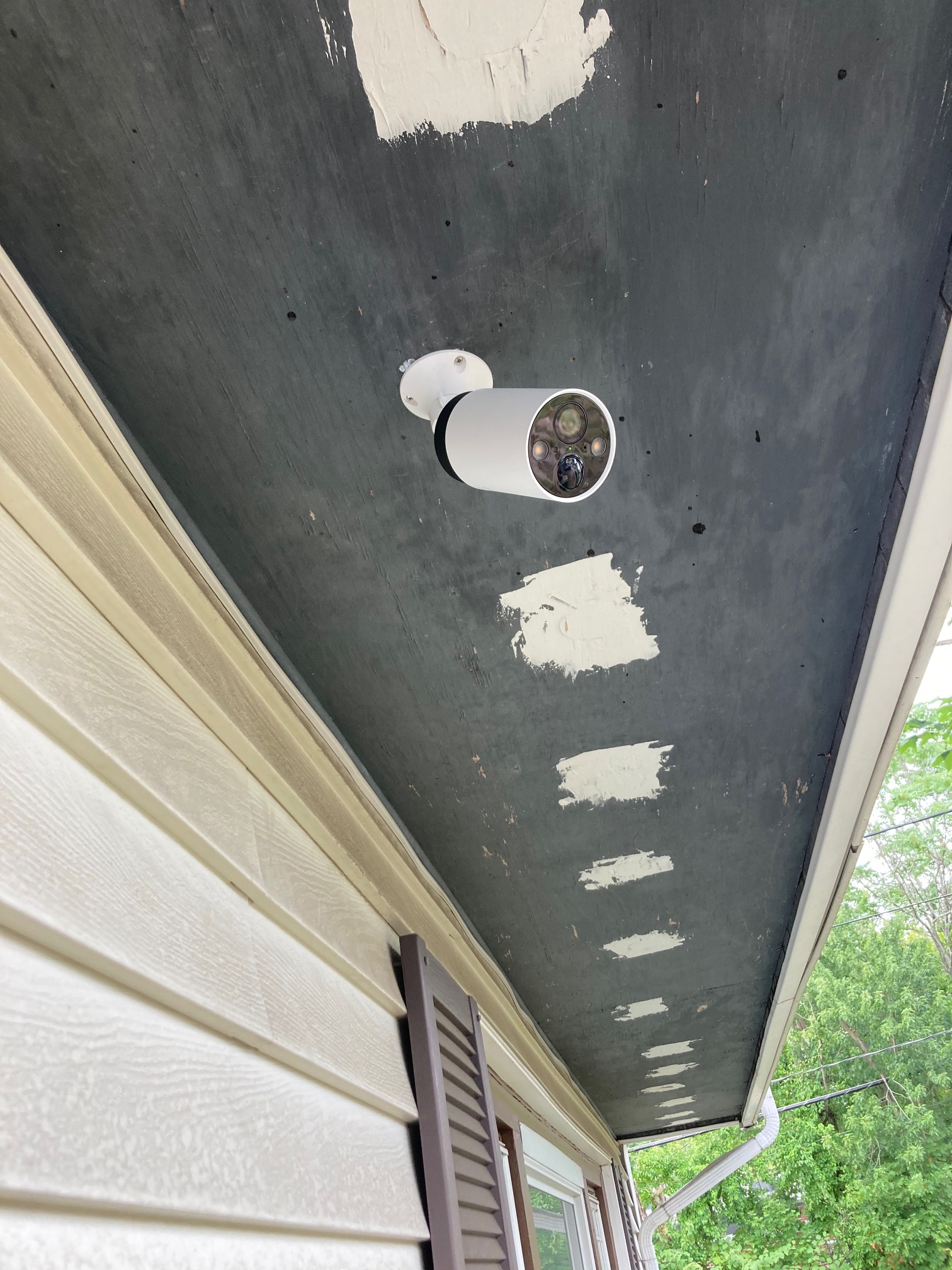 Camera mounted on overhang 