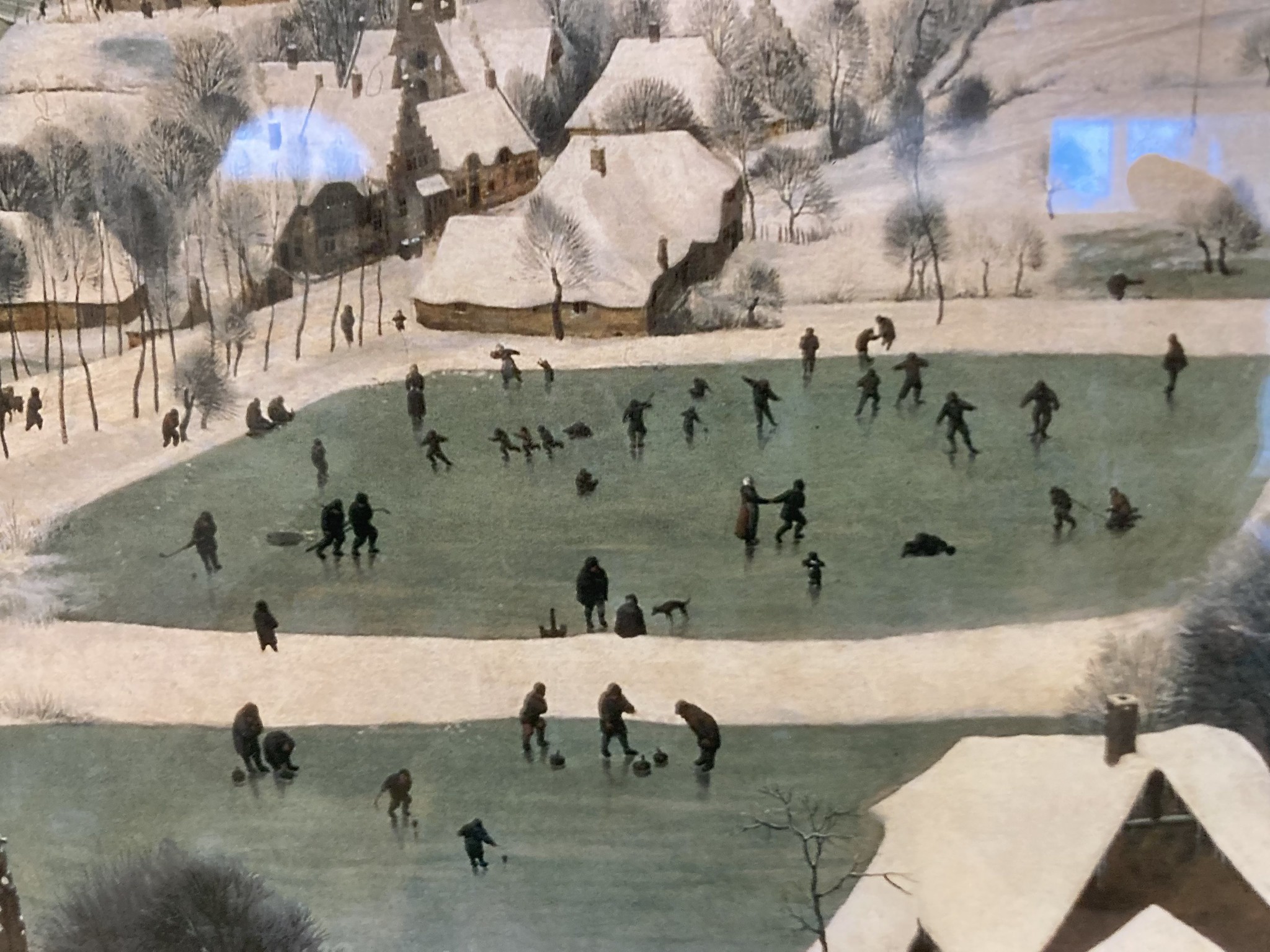 Painting of people on ice