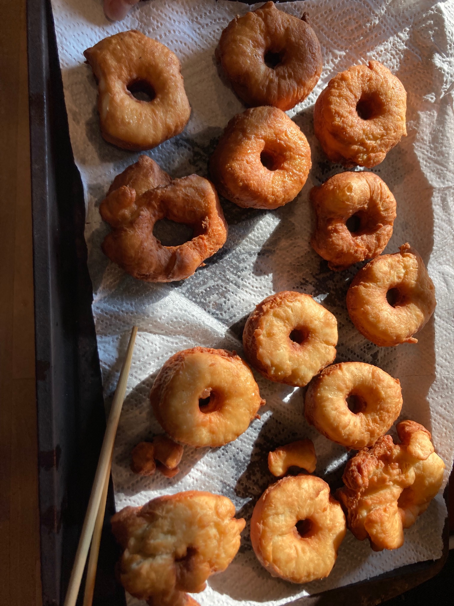 Donuts on tray