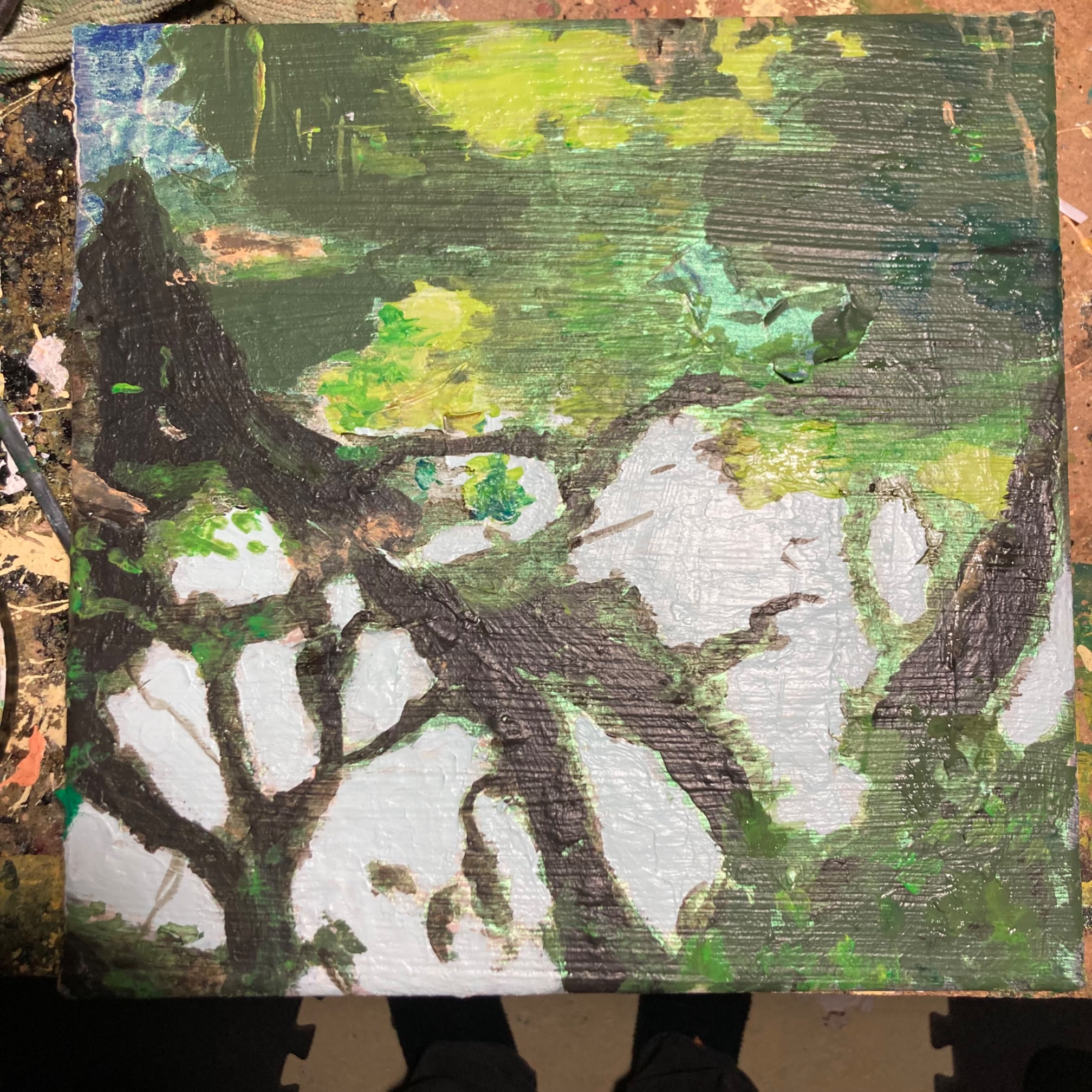 The guy and I painted today. He’s carefully painted his first layer in whereas I’ve essentially restarted twice.