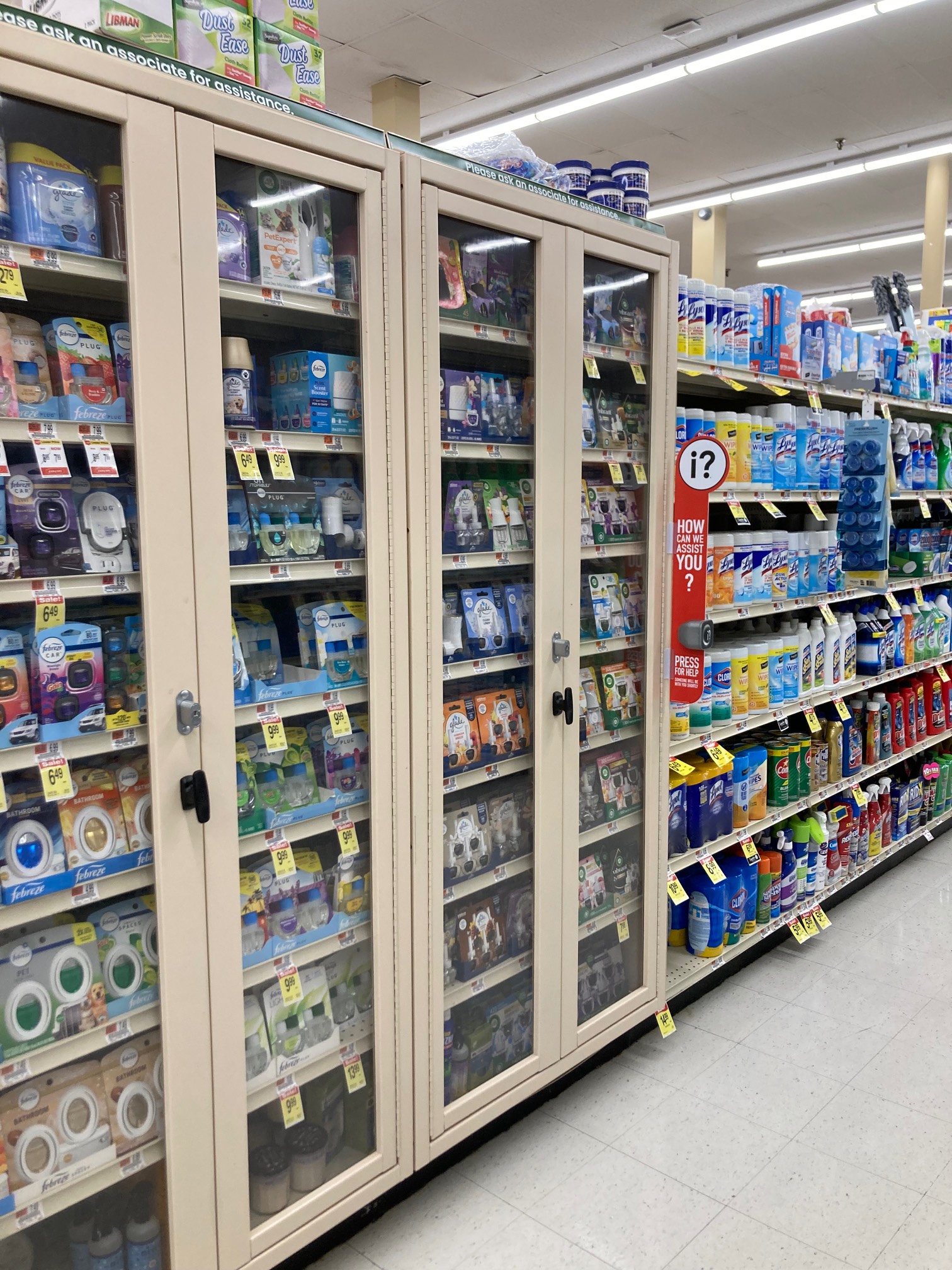 Air fresheners in a locked cabinet
