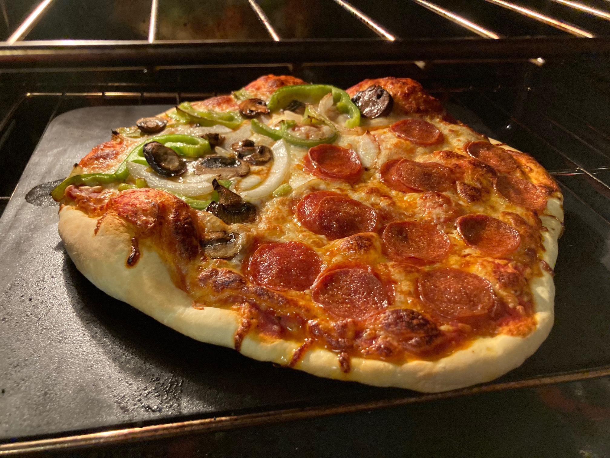 This pizza has Two-Face nature.